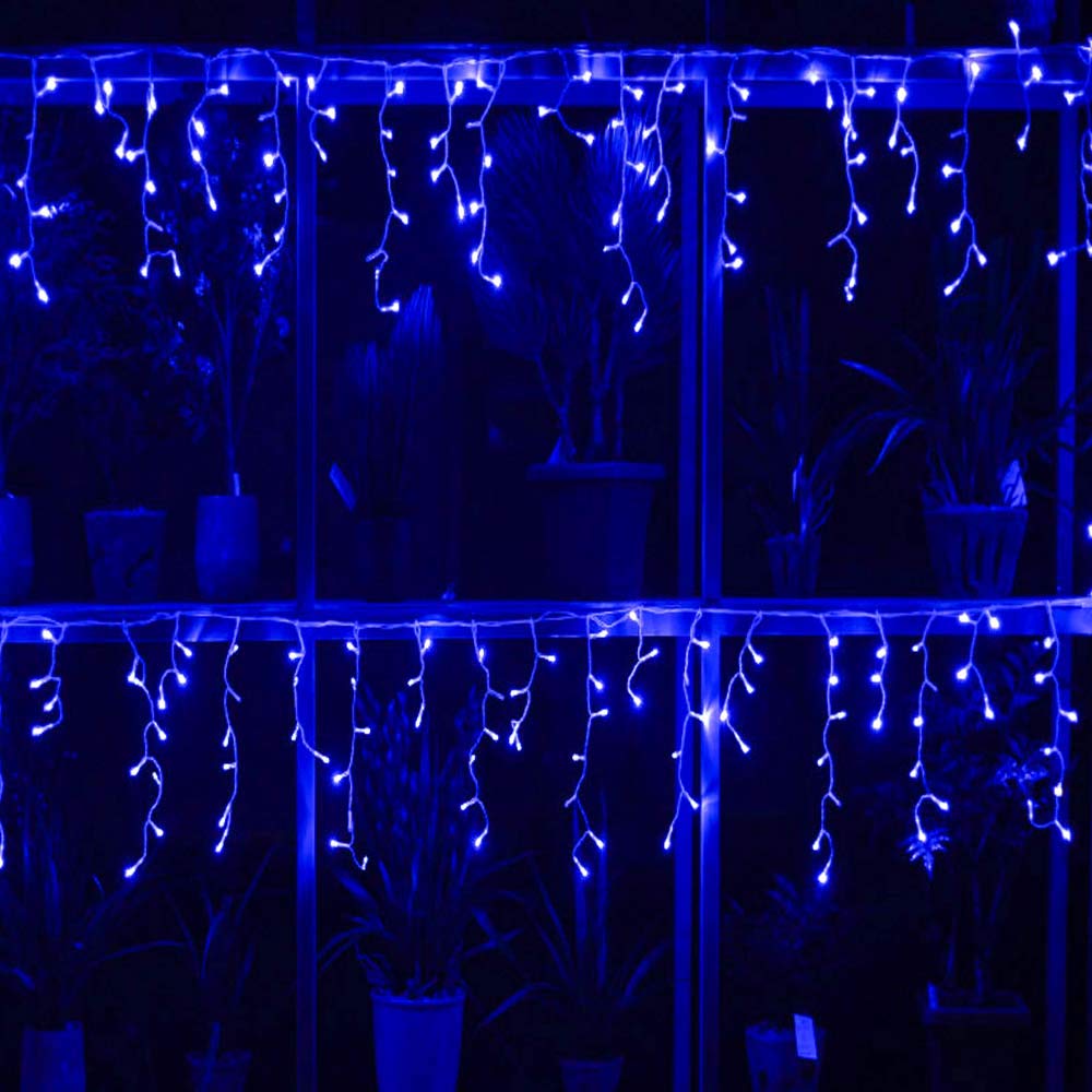 YASENN 29.5FT LED Icicle Christmas Lights - Twinkling Blue & Cool White Strobe Lights for Indoor/Outdoor Holiday Decor - Perfect for Roof Eaves, Walls, Windows and Christmas Tree Decorations