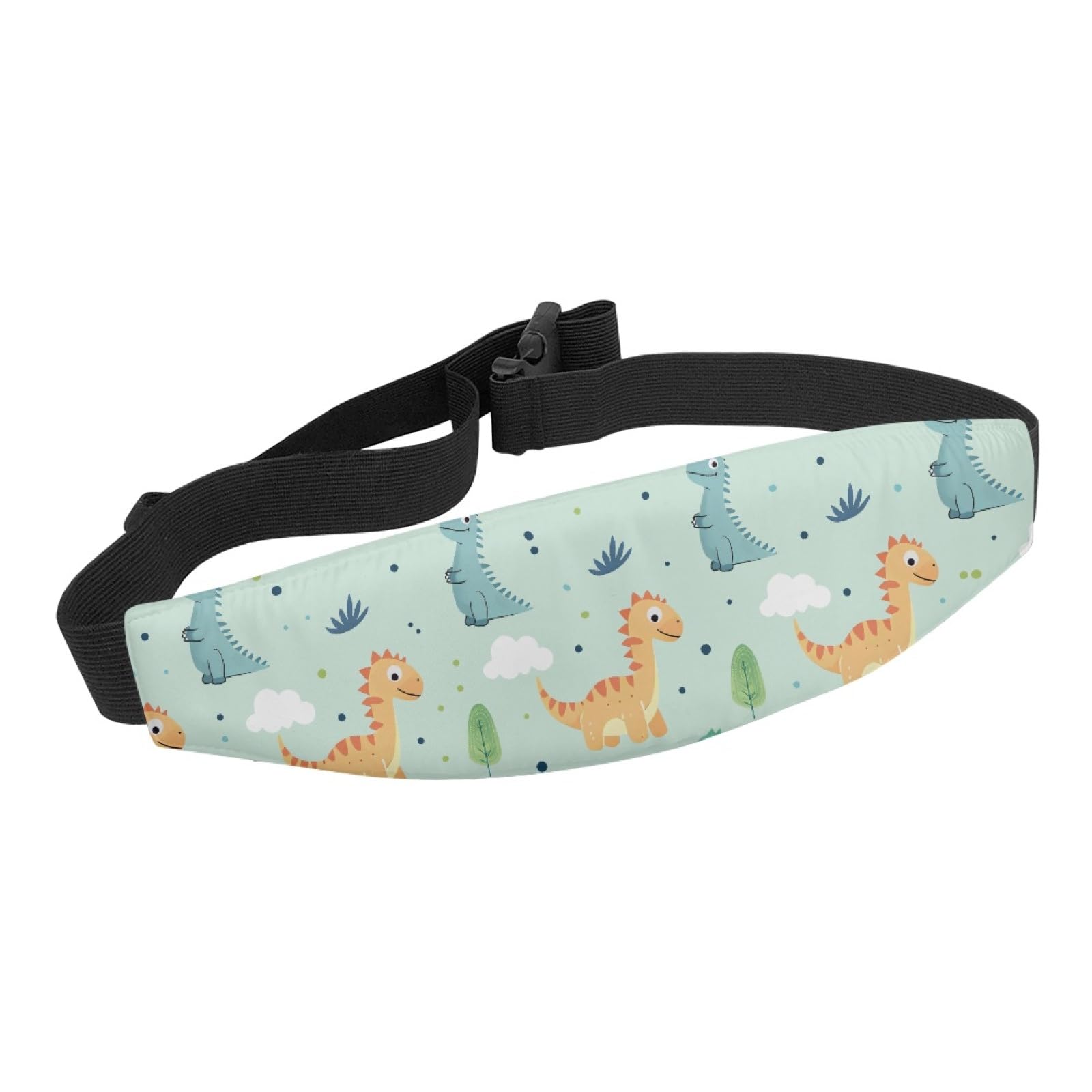 Funny Cartoon Dinosaur Baby Car Seat Head Support - Soft Comfortable Stroller Neck Strap & Headrest for Kids | Gender Neutral Eco-Friendly Pillow Holder | Perfect for Travel, Stroller Naps & Car Safety