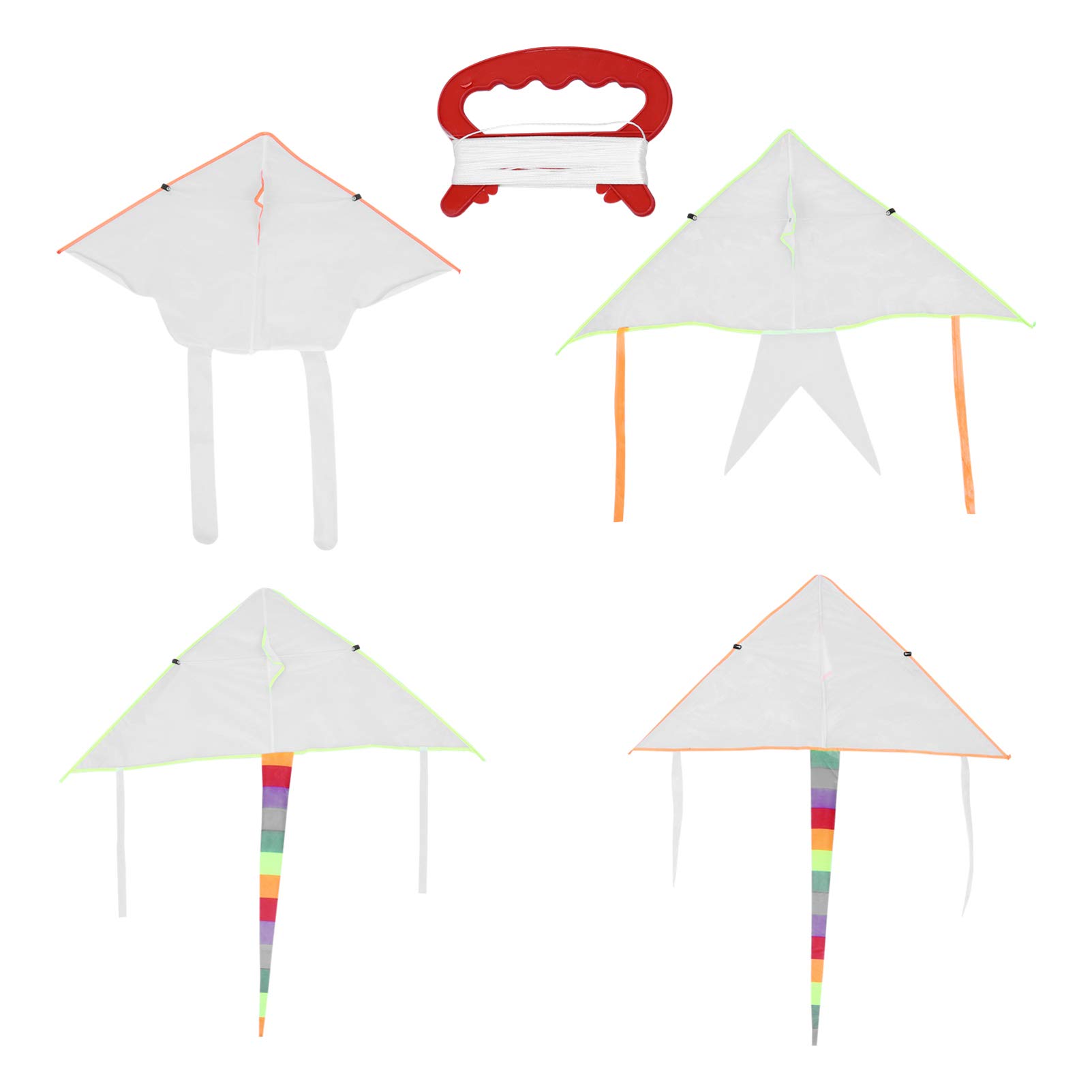 DOITOOL 4 Sets DIY Painting Blank Kites for Kids with Swivel Line - 100X60cm Outdoor Flying Toys for Boys & Girls - Perfect for Park, Beach, Grassland Activities and Birthday Gifts
