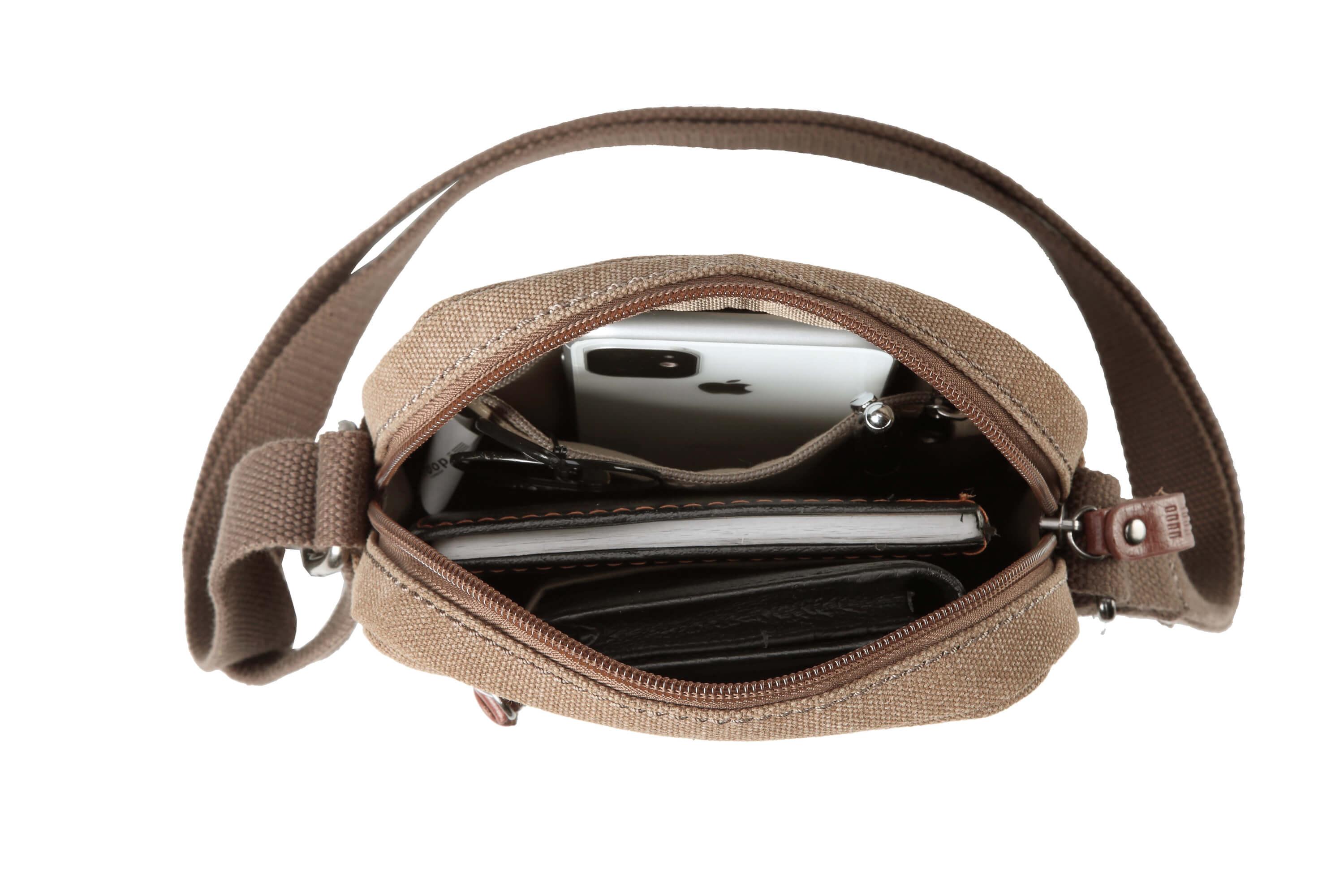 TRP0405 S Troop London Classic Canvas Small Crossbody Bag - Stylish & Durable for Daily Use, Travel, and Outdoor Activities