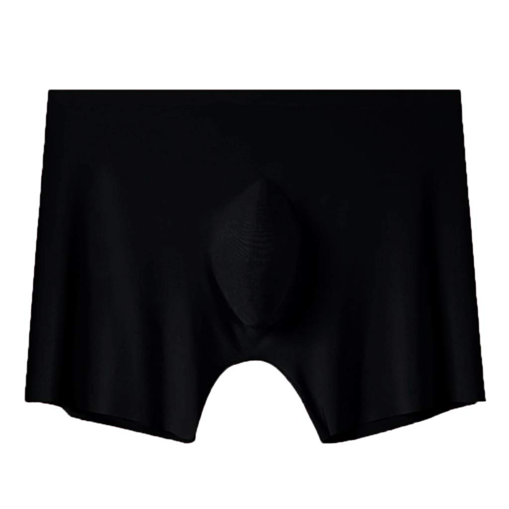 Breathable Men's Ice Silk Underwear Briefs - Comfortable & Cool for Daily Wear, Workout & Sleep - Silver & Black Options