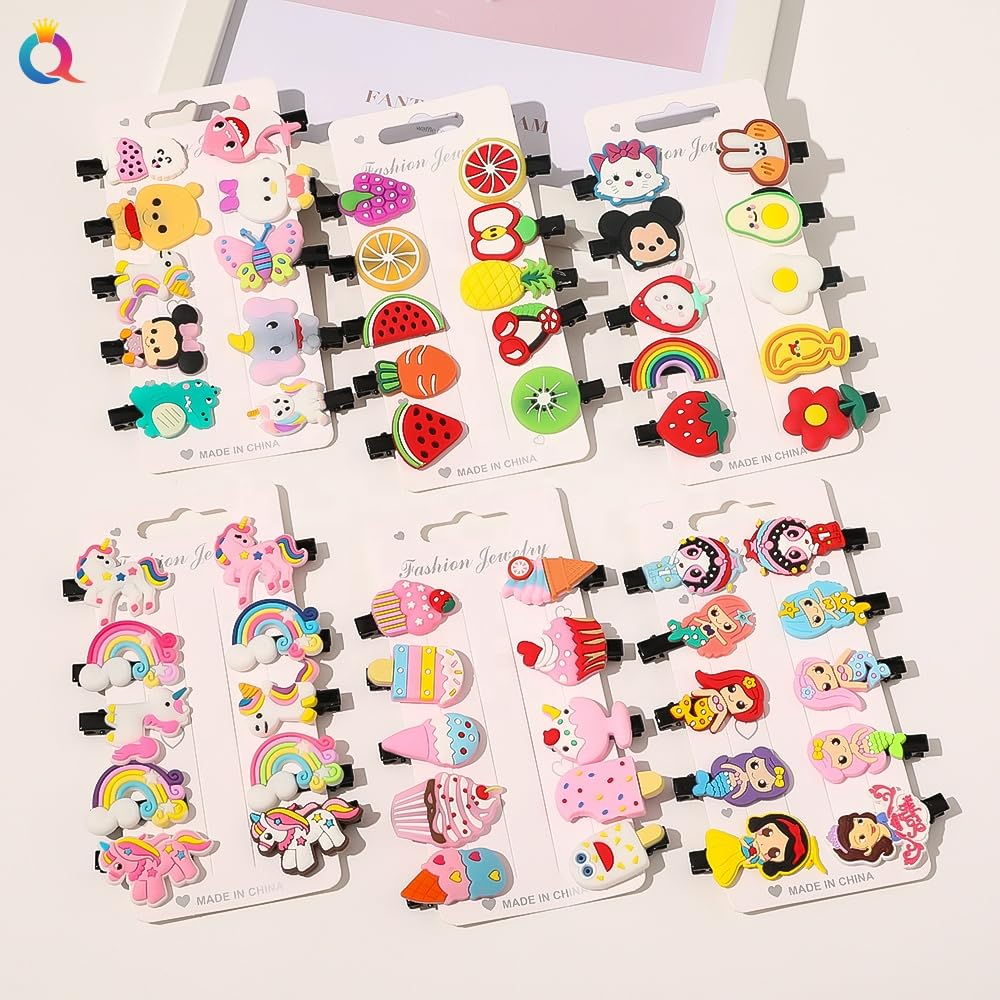60 Pcs Kids Hair Clips Barrettes - Unicorn Ice Cream Candy Princess Hair Accessories Set for Toddlers Girls | Hair Grips Pins for School, Party, Daily Use