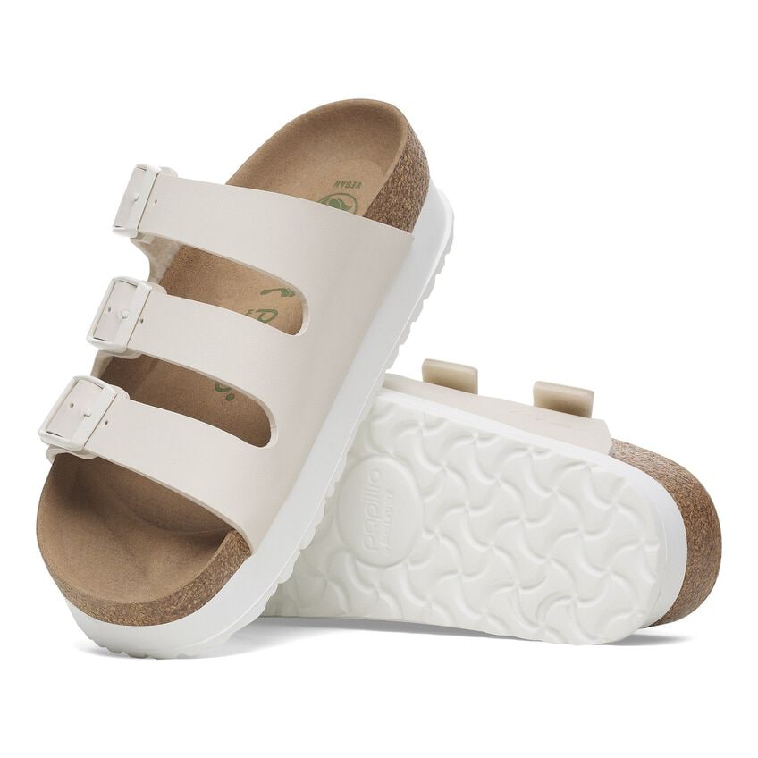 Birkenstock Florida Platform Vegan Sandals in Eggshell - Comfortable & Stylish for Women | Perfect for Casual Wear, Beach Outings & Summer Fashion