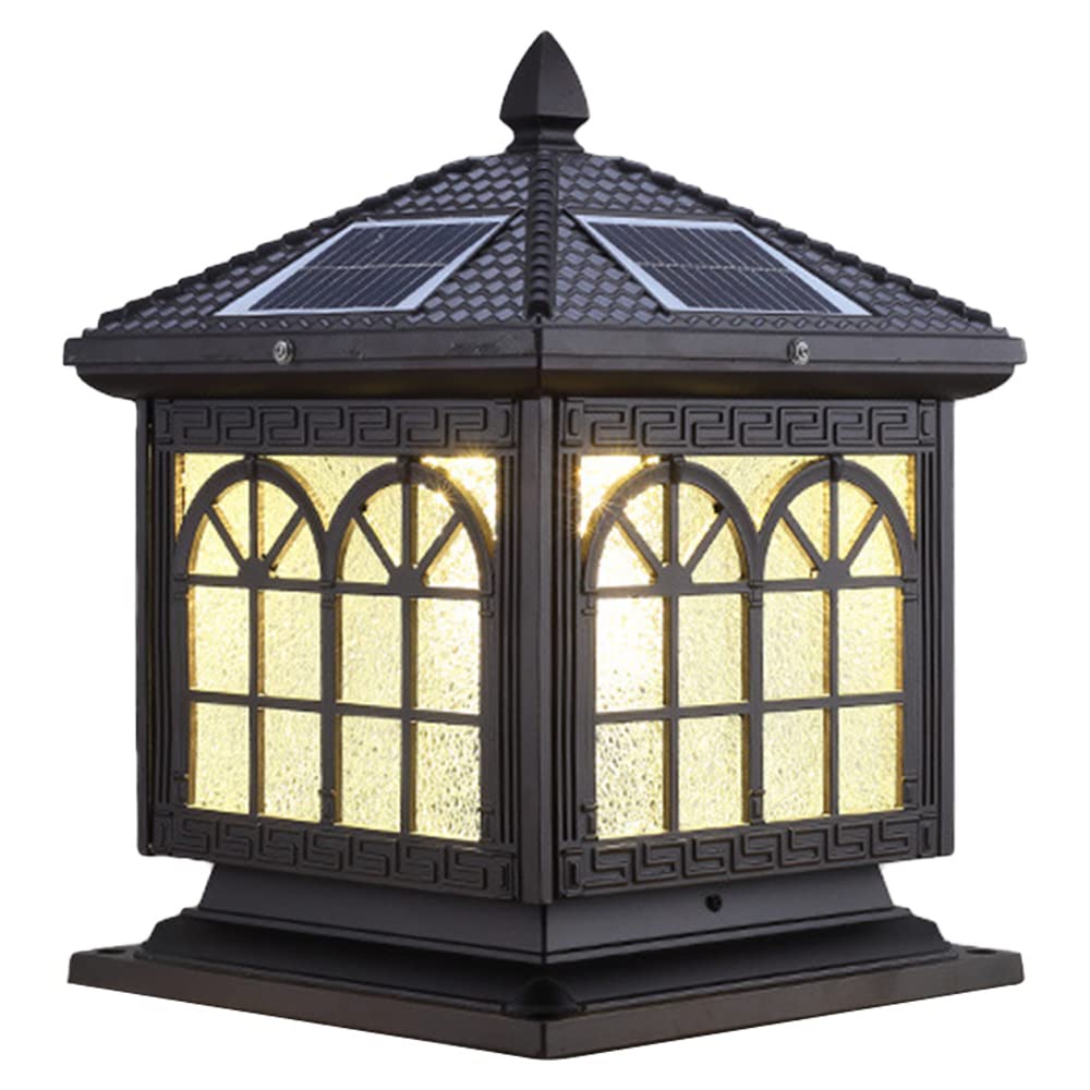 Modern Solar LED Pillar Lights Outdoor Waterproof - Solar Powered Column Headlight for Garden, Patio, Park, Fence Decor | Energy Efficient Exterior Post Light Fixture for Pathway, Driveway & Landscape Lighting