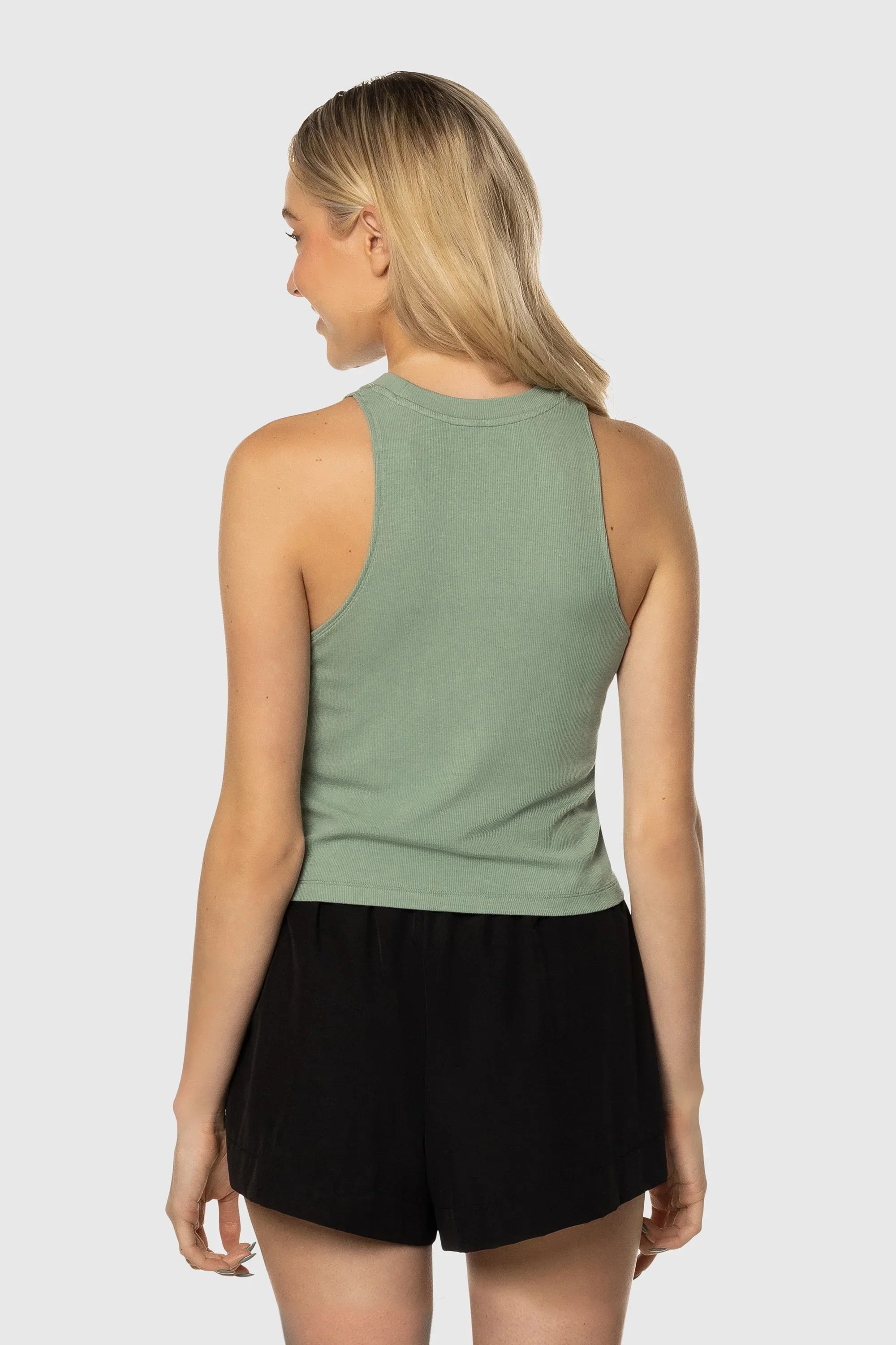 Ribbed Tank Top for Women - Soft Apricot Color, Stretchy & Comfortable - Perfect for Casual Wear, Gym, and Summer Outfits