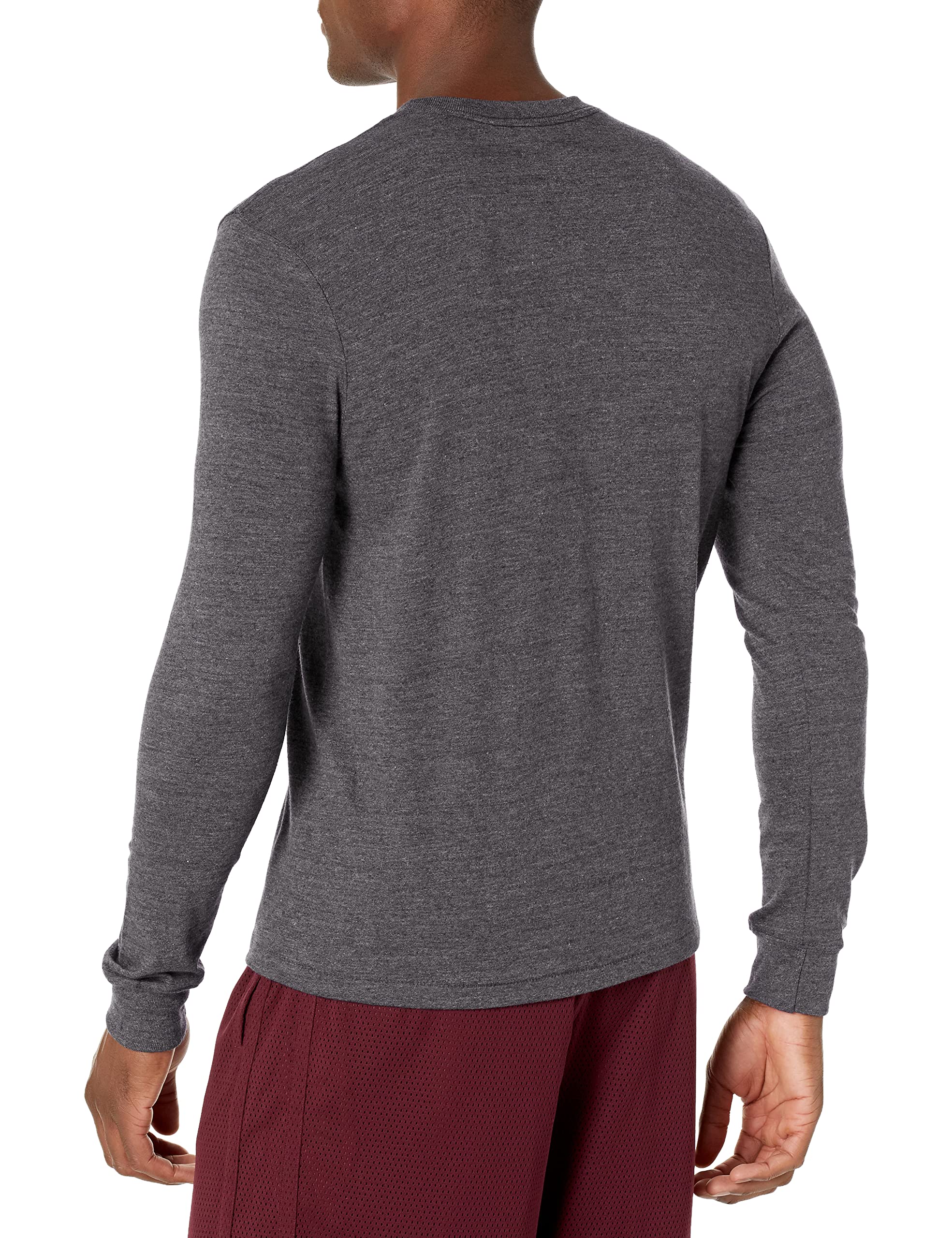 Champion Men's Powerblend Long Sleeve Crewneck T-Shirt - Soft Cotton Blend Casual Shirt for Workout, Gym & Everyday Wear