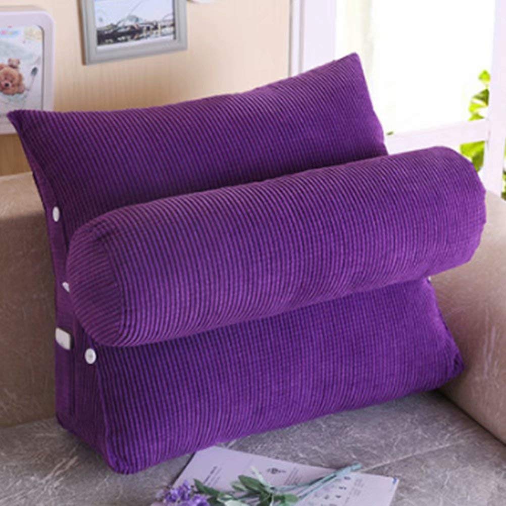 Adjustable Back Wedge Cushion Pillow for Sofa, Bed & Office Chair - Purple (18x16 Inch) | Neck Support & Reading Pillow | Perfect for Home, Office & Car Comfort