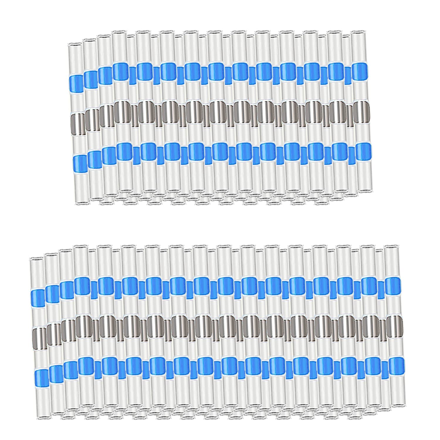 16-14 AWG 2:1 Solder Seal Wire Connectors - 100pcs Heat Shrink Butt Terminals for Electrical Wiring | Waterproof & Insulated Crimp Connectors | Ideal for Automotive, Marine & Home Electrical Repairs