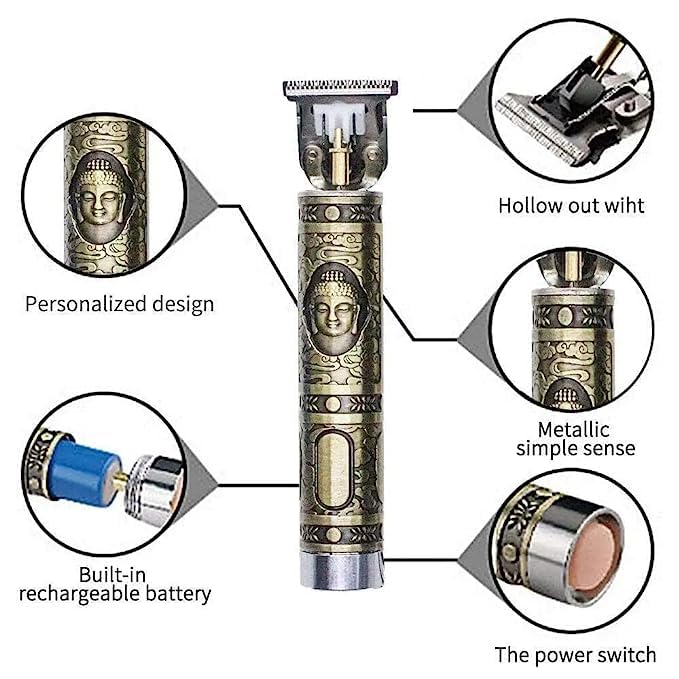 FK Stylish Buddha Hair Trimmer - Professional Cordless Hair Clipper for Men & Women - Perfect for Home Haircuts, Travel & Grooming