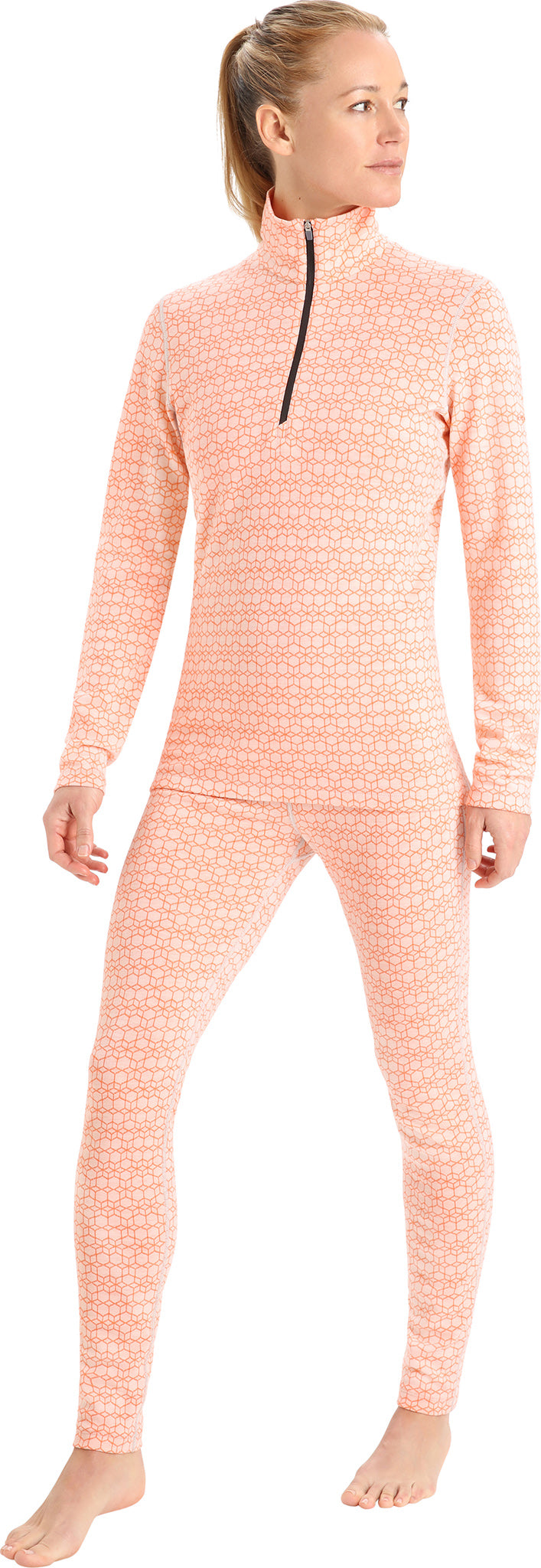 250 Vertex Women's Long Sleeve Half Zip Base Layer Top - Thermal Underwear for Hiking, Skiing & Cold Weather Activities