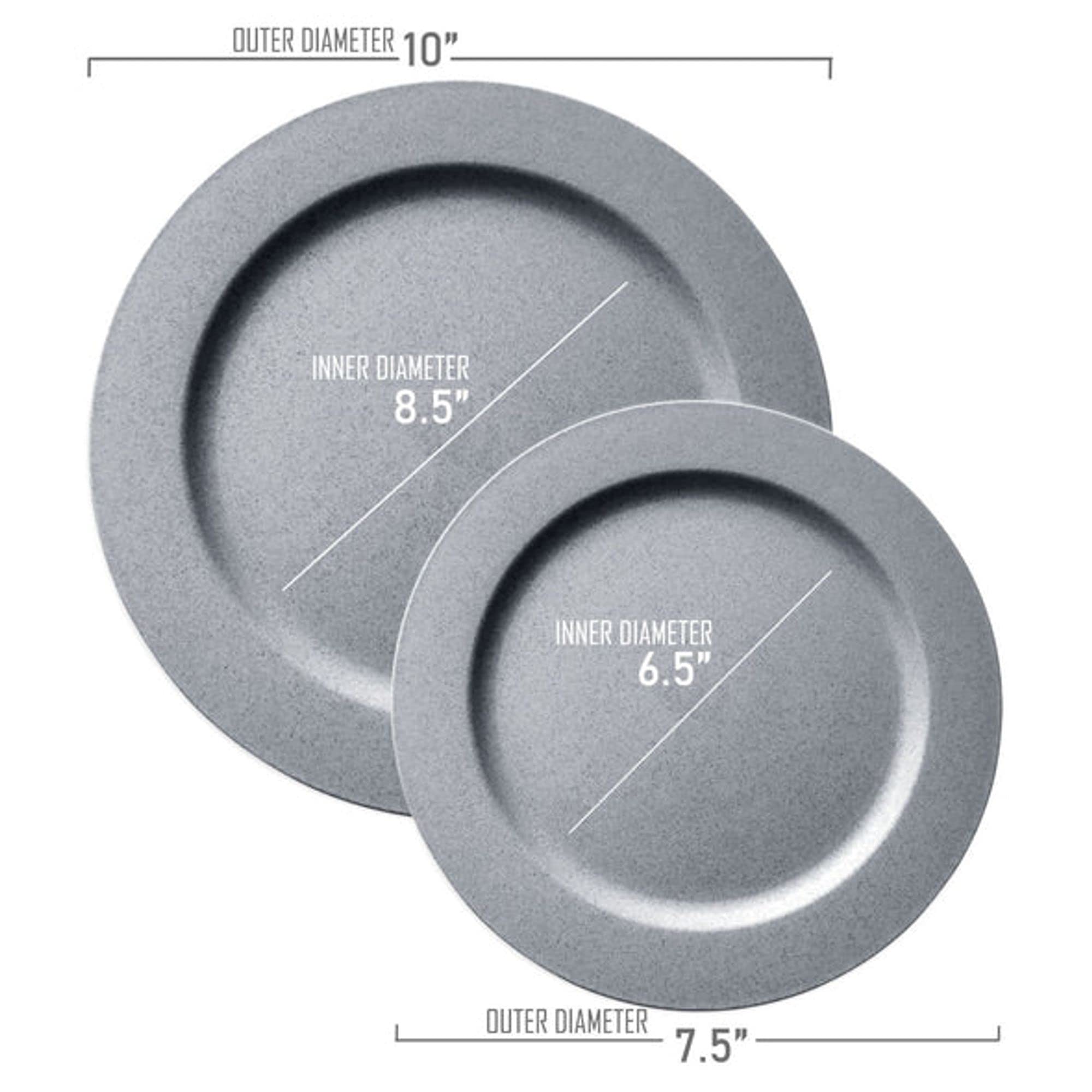 Smarty Had A Party - 120-Piece Disposable Plastic Dinnerware Set (Steel Gray) - Perfect for Large Gatherings, BBQs, Weddings & Outdoor Events
