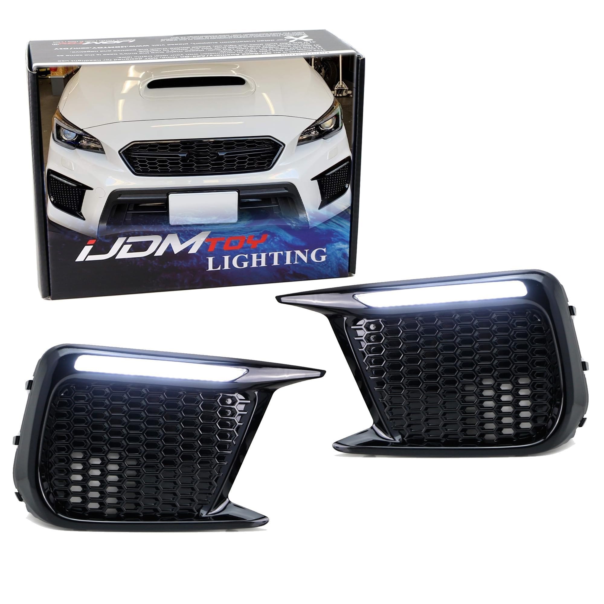 iJDMTOY White/Amber Dynamic Sequential LED Switchback Daytime Running Lights (DRL) - Non-Fog Version - Compatible with 2018-2021 Subaru WRX/WRX STI - Enhance Visibility & Style for Day & Night Driving