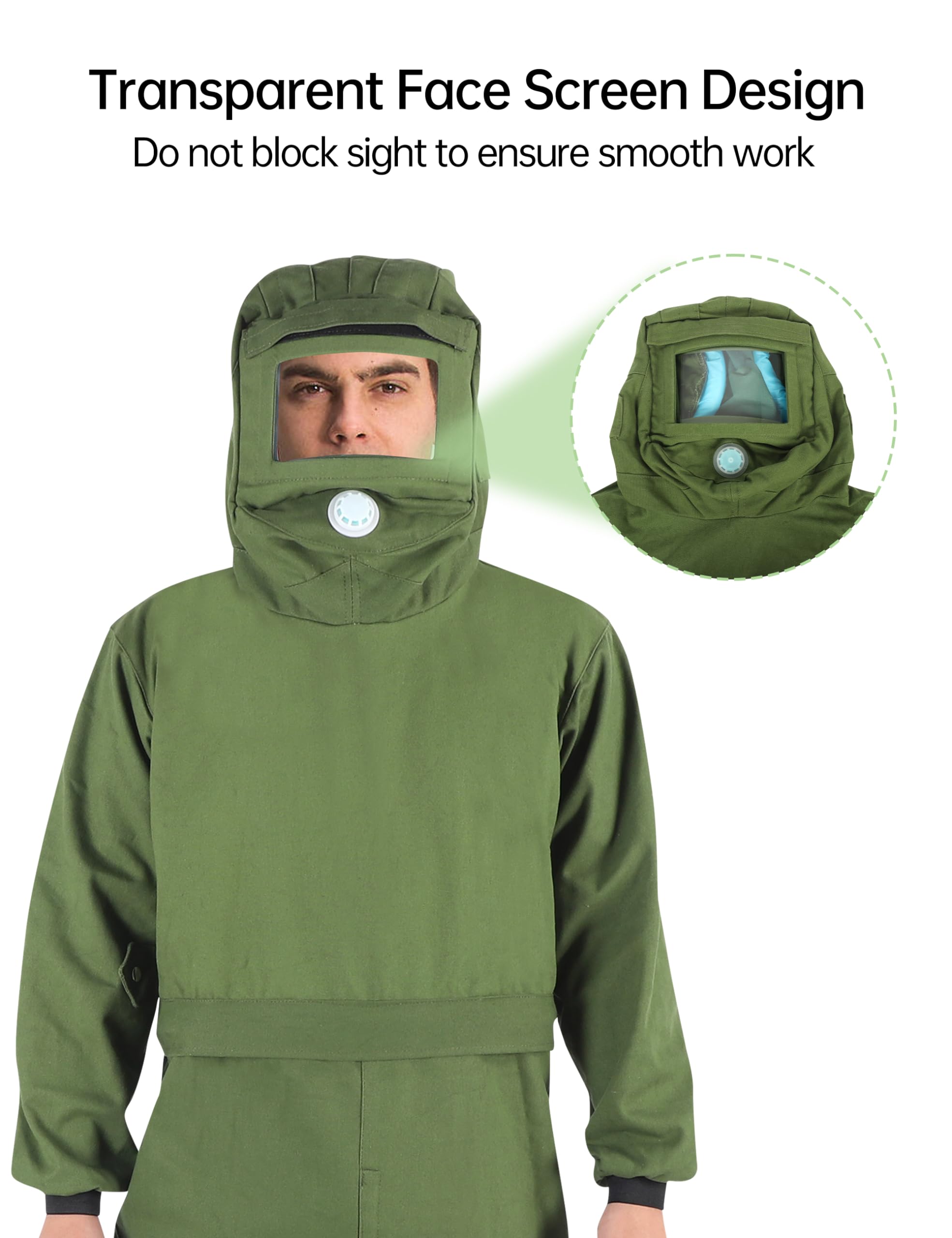Sandblasting Hood Suit - Protective Workwear for Cast Iron, Shipbuilding & Metalworking | Durable Splash & Debris Protection for Industrial Use
