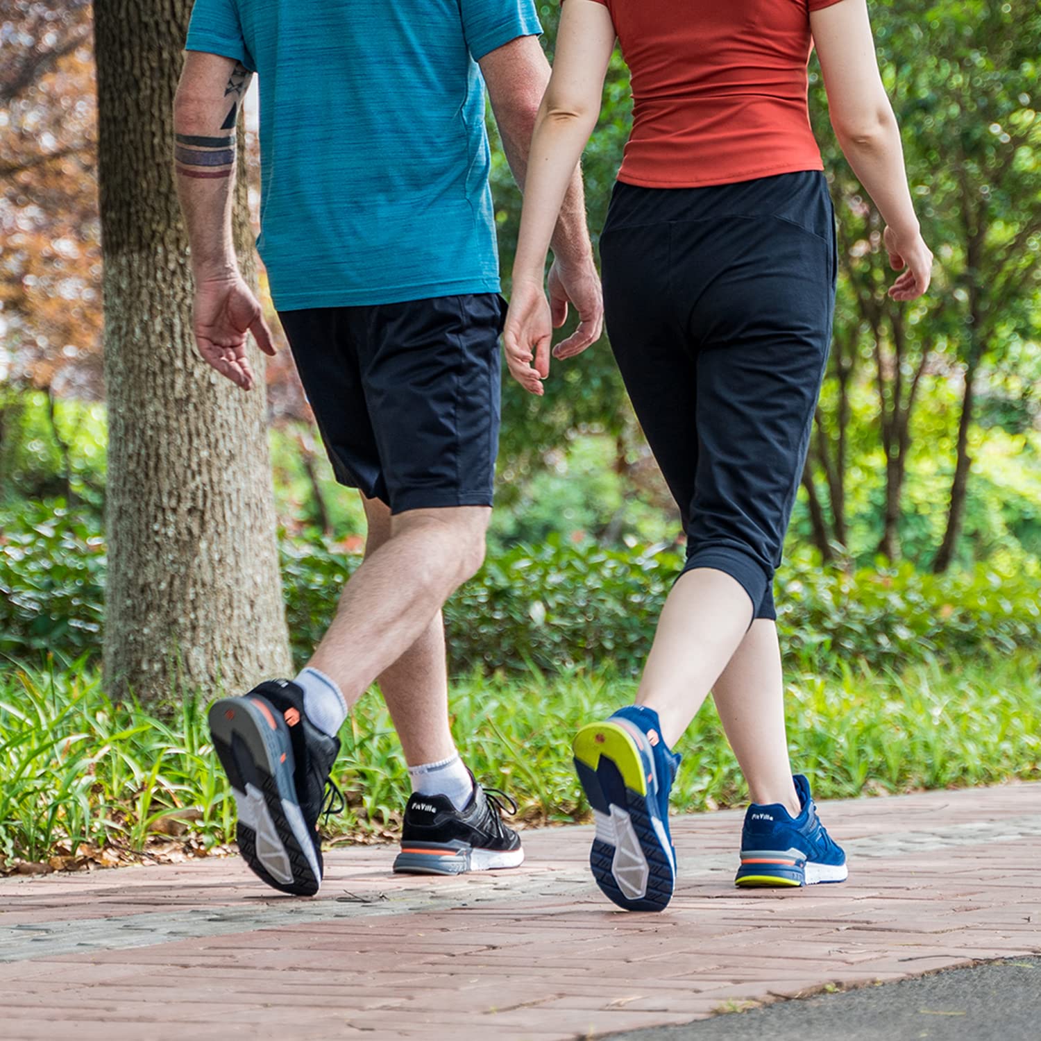 FitVille Men's Extra Wide Walking Sneakers for Flat Feet - Arch Support & Heel Pain Relief - Rebound Core Technology - Perfect for Walking, Standing All Day & Comfortable Daily Wear