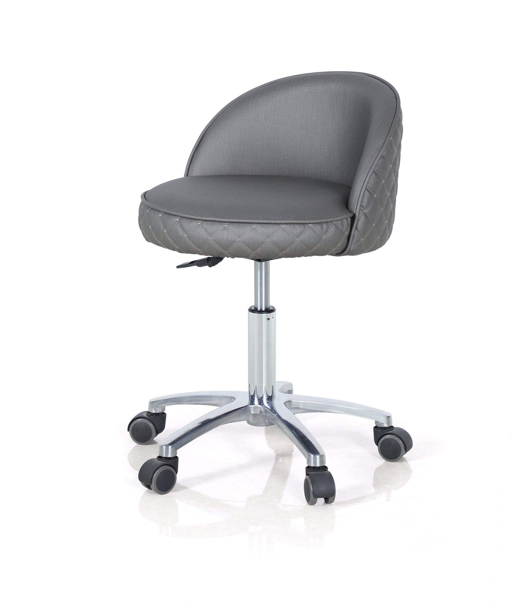 FIORI Ergonomic Nail Technician Stool for Pedicure & Manicure - Adjustable Rolling Stool with Back Support for Salon, Spa & Home Use