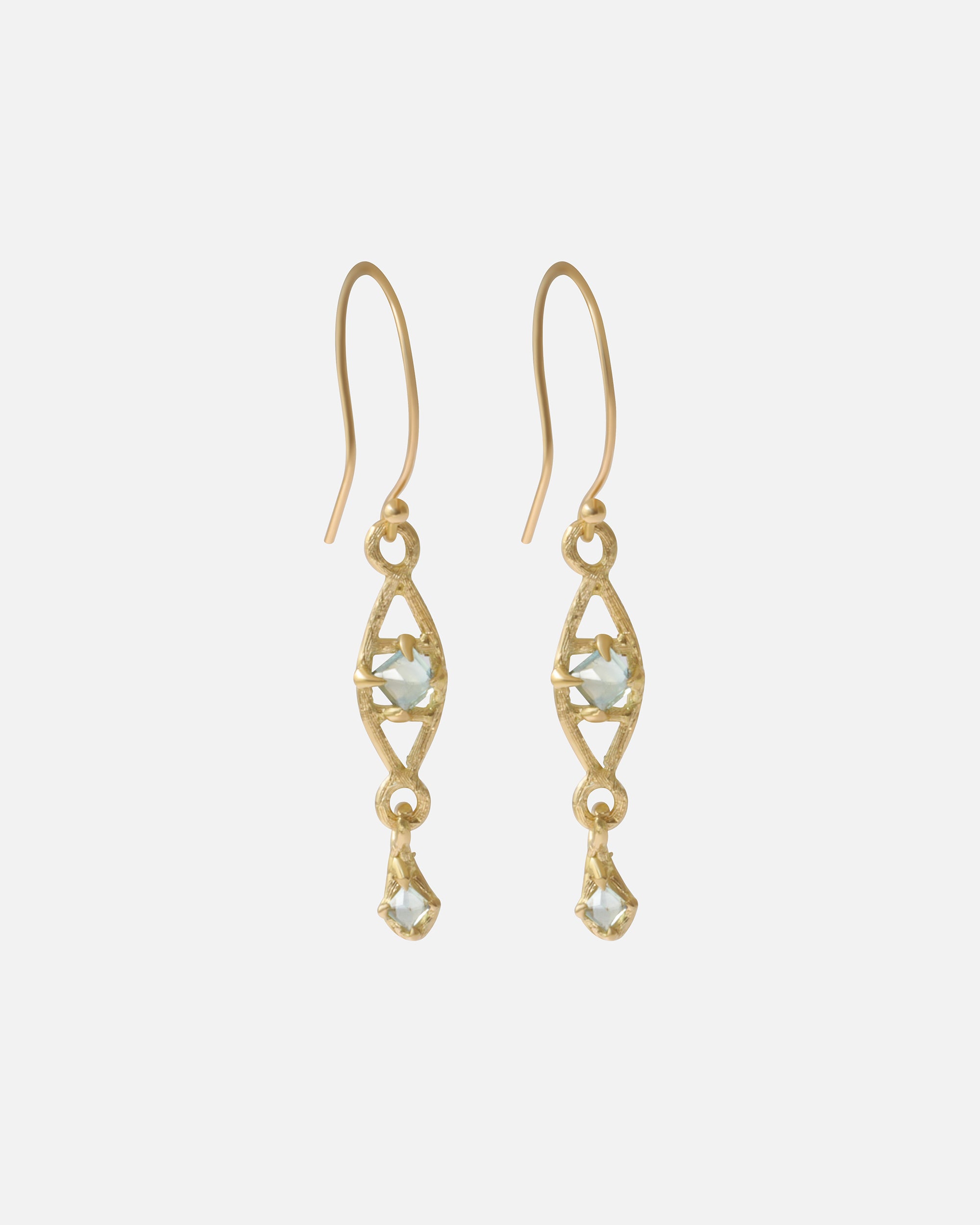 Exquisite Silk & Pyramid Teal Sapphire Earrings for Women – Elegant Handmade Jewelry for Weddings, Parties & Special Occasions