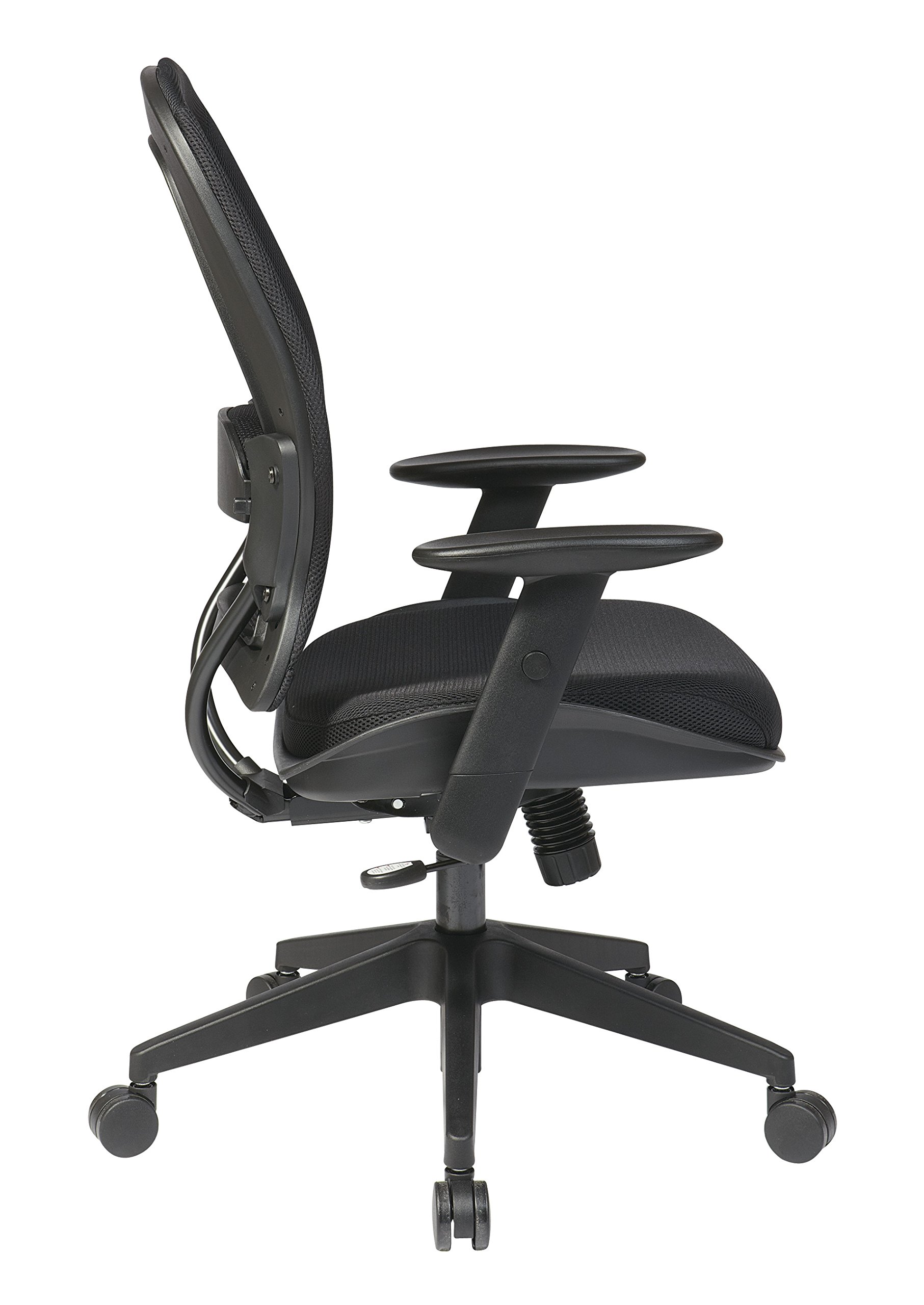 SPACE Seating Professional AirGrid Ergonomic Office Chair with Mesh Back & Seat, 2-to-1 Synchro Tilt, Adjustable Arms & Tilt Tension - Dark Grey - Perfect for Home Office, Gaming & Workspaces