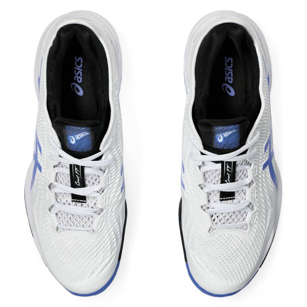 ASICS Court FF 3 Men's Tennis Shoes - White/Sapphire Blue | High-Performance Indoor & Outdoor Court Shoes for Tennis Players | Perfect for Competitive Matches & Training Sessions
