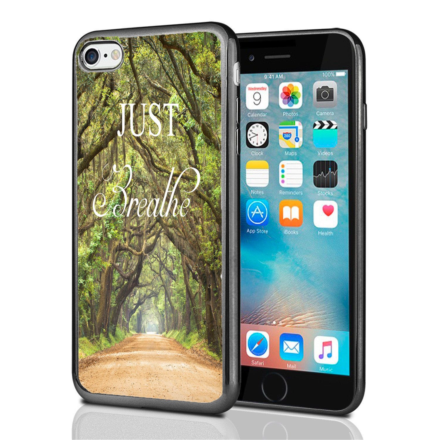 Atomic Market Outdoor Walkway Just Breathe iPhone 7 & 8 Case - Durable Protective Cover for iPhone 7 (2016) & iPhone 8 (2017) - Perfect for Hiking, Camping & Outdoor Adventures