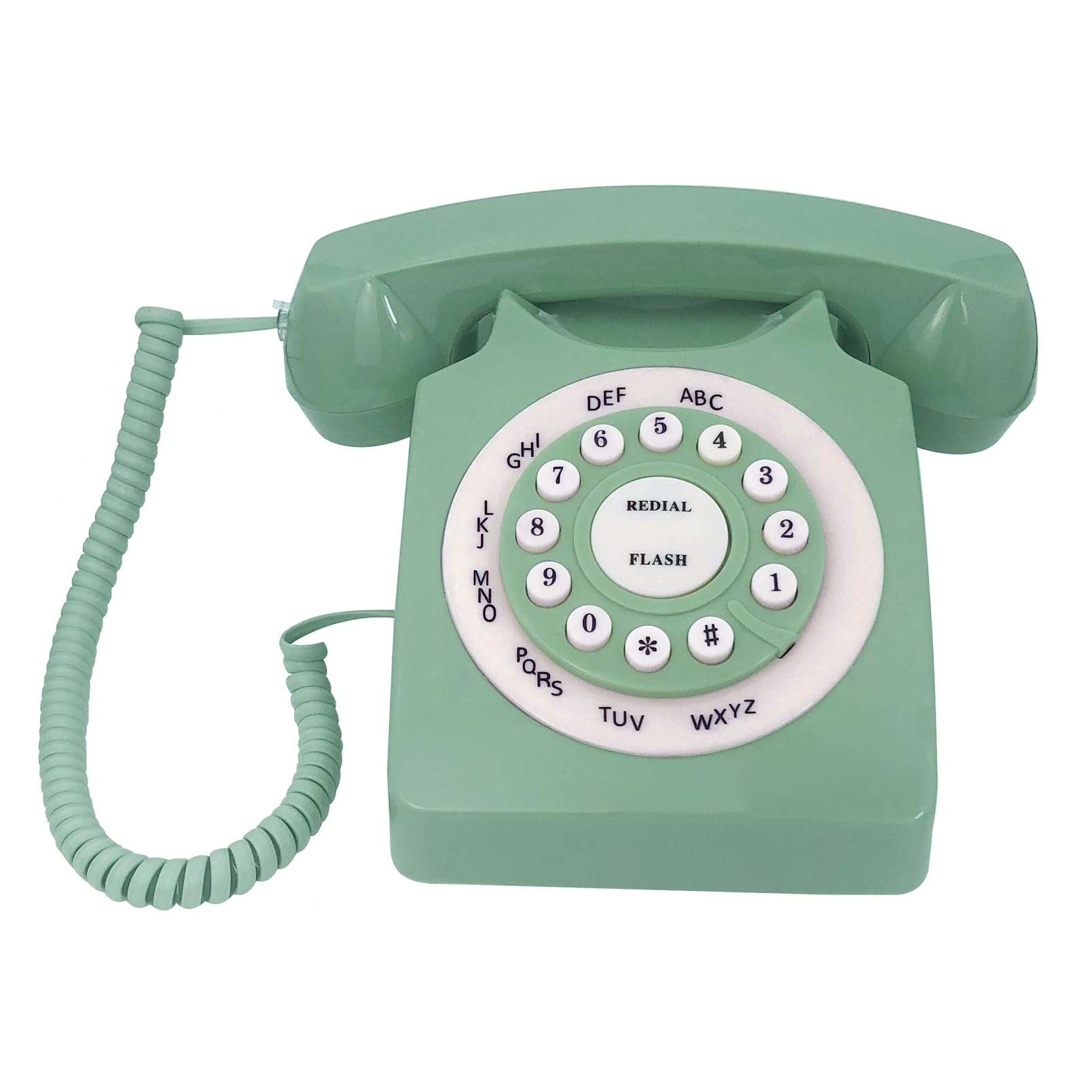 Vintage Retro Corded Landline Phone - Classic Old Fashioned Wired Telephone for Home & Office - Ideal Gift for Seniors & Collectors (Green) | Perfect for Home Decor, Office Use & Nostalgic Gifts