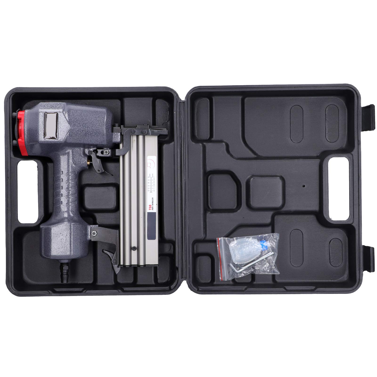 Yosoo Pneumatic Brad Nailer - Lightweight Air Nail Gun for Woodworking, Cement Trunking & DIY Projects | Ergonomic Straight Nailer with T-Nail Capability | Perfect for Framing, Cabinetry & Concrete Applications