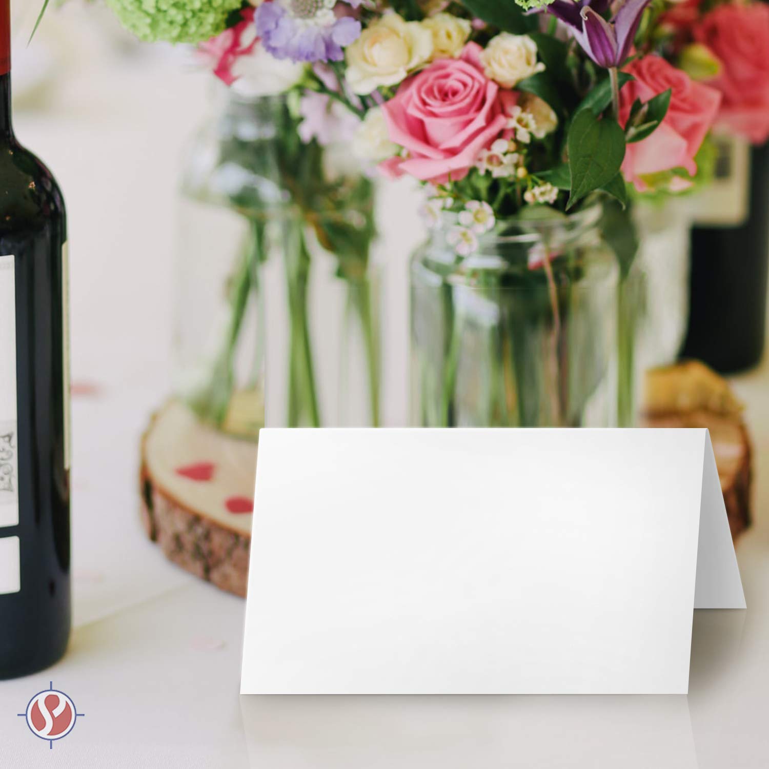 Premium White Table Name Place Cards - 200 Pack (3.5
