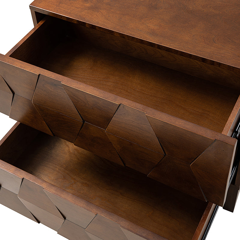 2-Drawer Nightstand with Built-in USB Outlets - Modern Bedside Table for Charging Devices, Perfect for Bedroom, Living Room, or Office