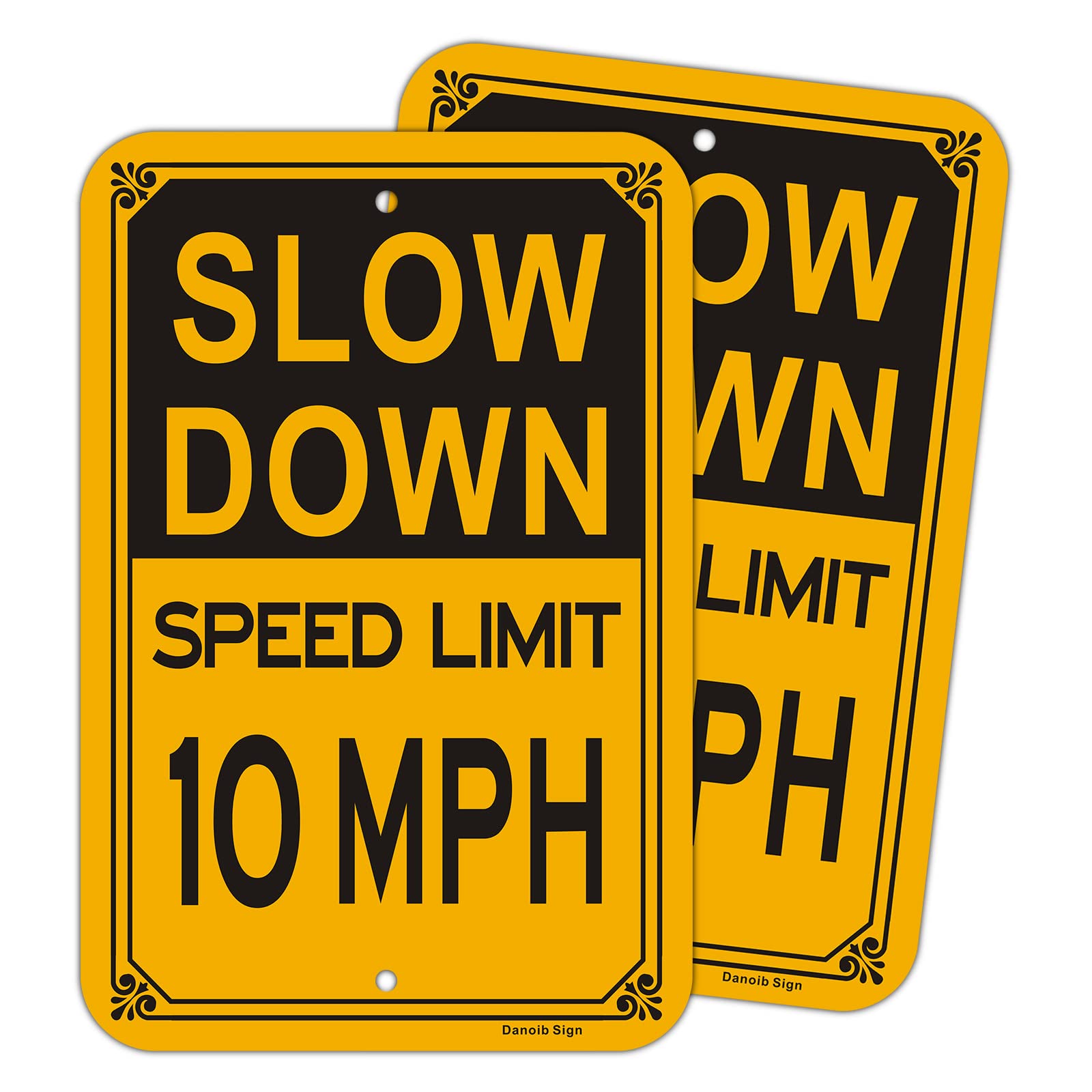 2-Pack Slow Down - Speed Limit 10 MPH Signs, 12