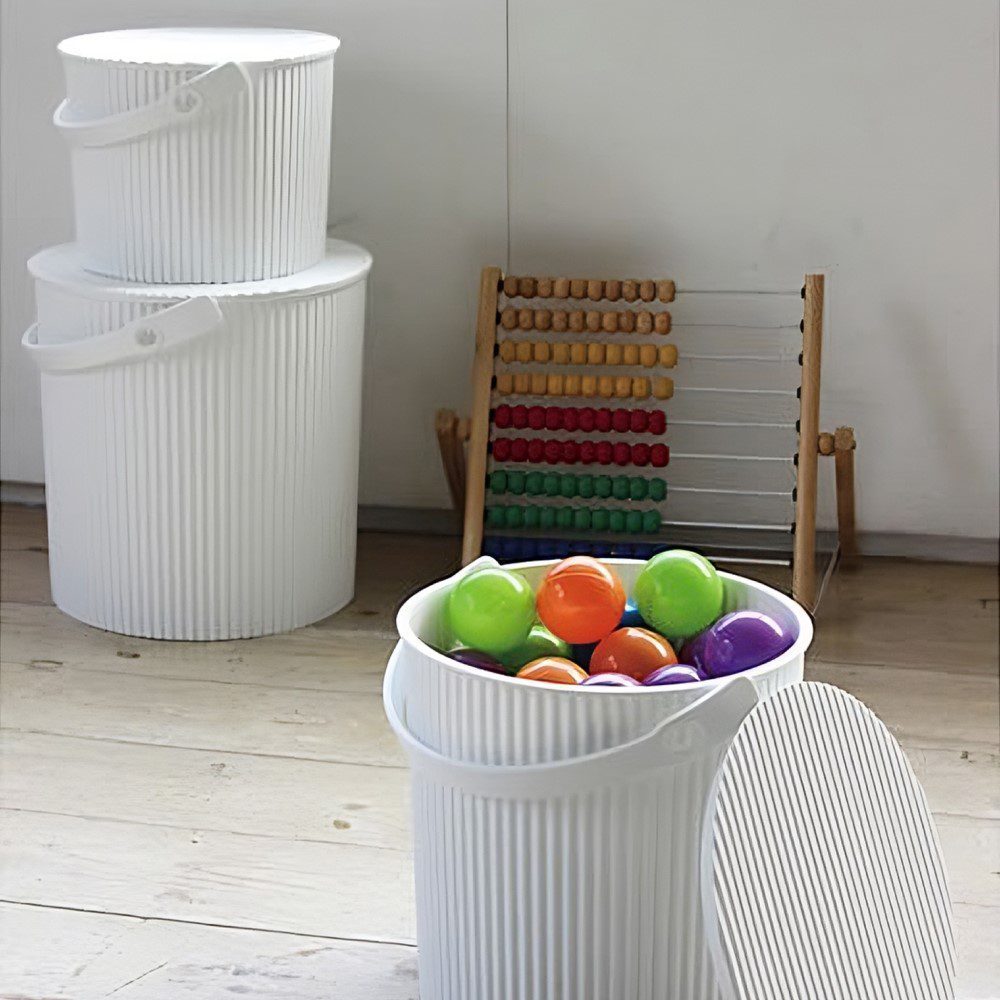 HACHIMAN KASEI OmnioUtil 4L White Compost Bin & Storage Container for Kitchen, Garden, and Organic Waste Recycling
