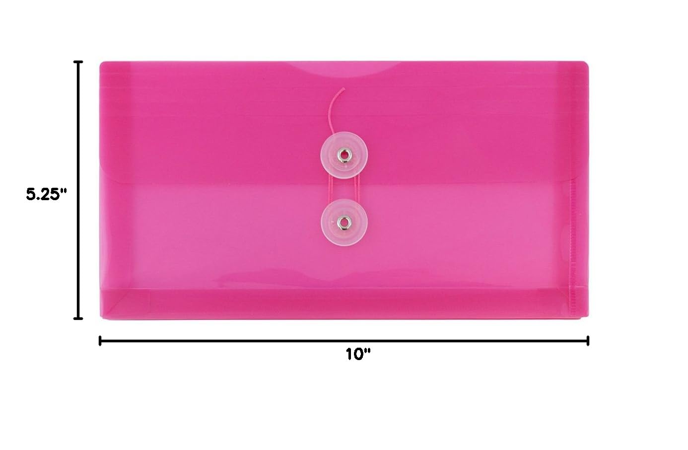 JAM PAPER #10 Plastic Envelopes with Button Closure - 5.25x10 in - 12 Pack for Business Documents