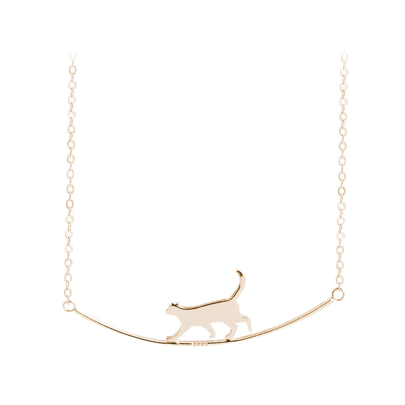 Cute Cat Pendant Necklace - Dainty Climbing Cat & Cherub Charm Clavicle Chain for Women | Perfect for Casual Wear, Date Nights & Gifts