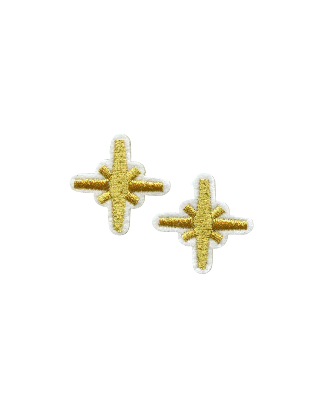 Small Twinkling Gold Stars Hat Patch (2 Pack) - Iron-On Embroidered Patches for DIY Crafts, Hats, Jackets & Backpacks - Perfect for Costumes, Fashion & DIY Projects