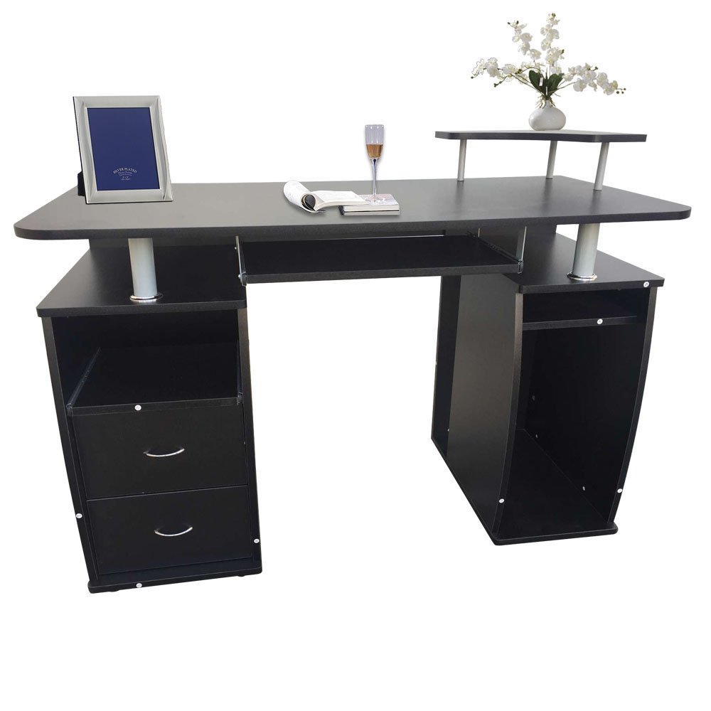 Ergonomic Computer Desk with 3 Drawers - Home Office Desk, Study & Writing Workstation with Storage - Perfect for Small Spaces & Remote Work