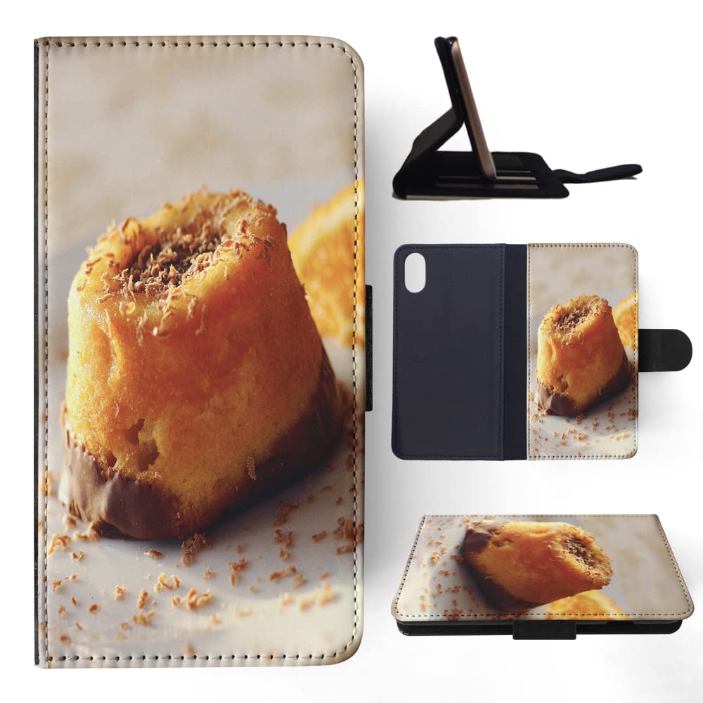 Sticky Date Pudding FLIP Wallet Phone Case for Apple iPhone X & Xs | Slim Protective Cover with Card Holder | Perfect for Travel, Work & Everyday Use