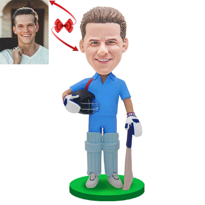 Custom Cricket Player Bobblehead - Personalized Cricket Figurine for Fans, Gifts & Collectibles - Perfect for Home Decor, Office Display & Sports Memorabilia