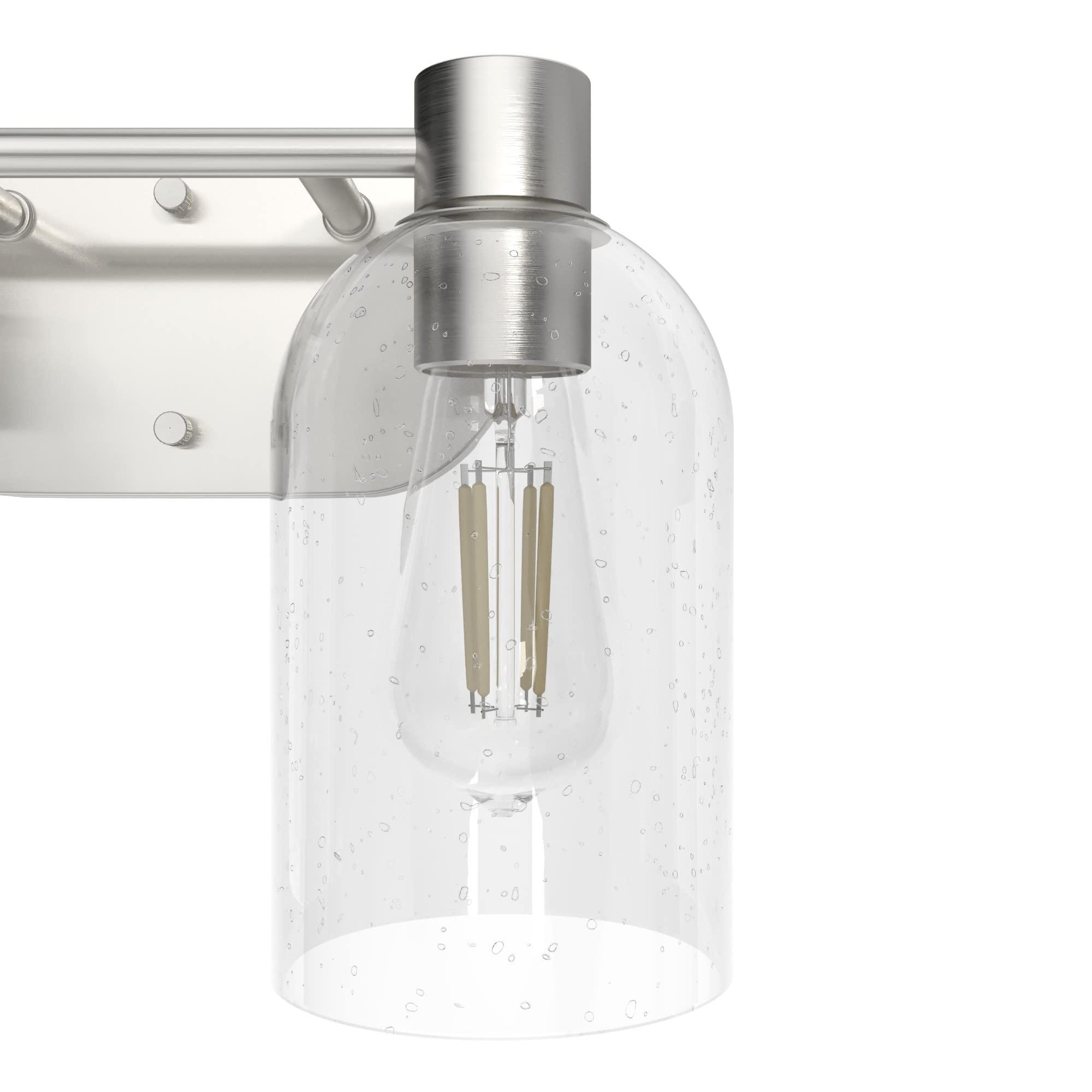Hunter Fan Company 19778 Lochemeade Vanity Light in Brushed Nickel - Modern Bathroom Lighting Fixture for Dressing Room, Powder Room & Makeup Area