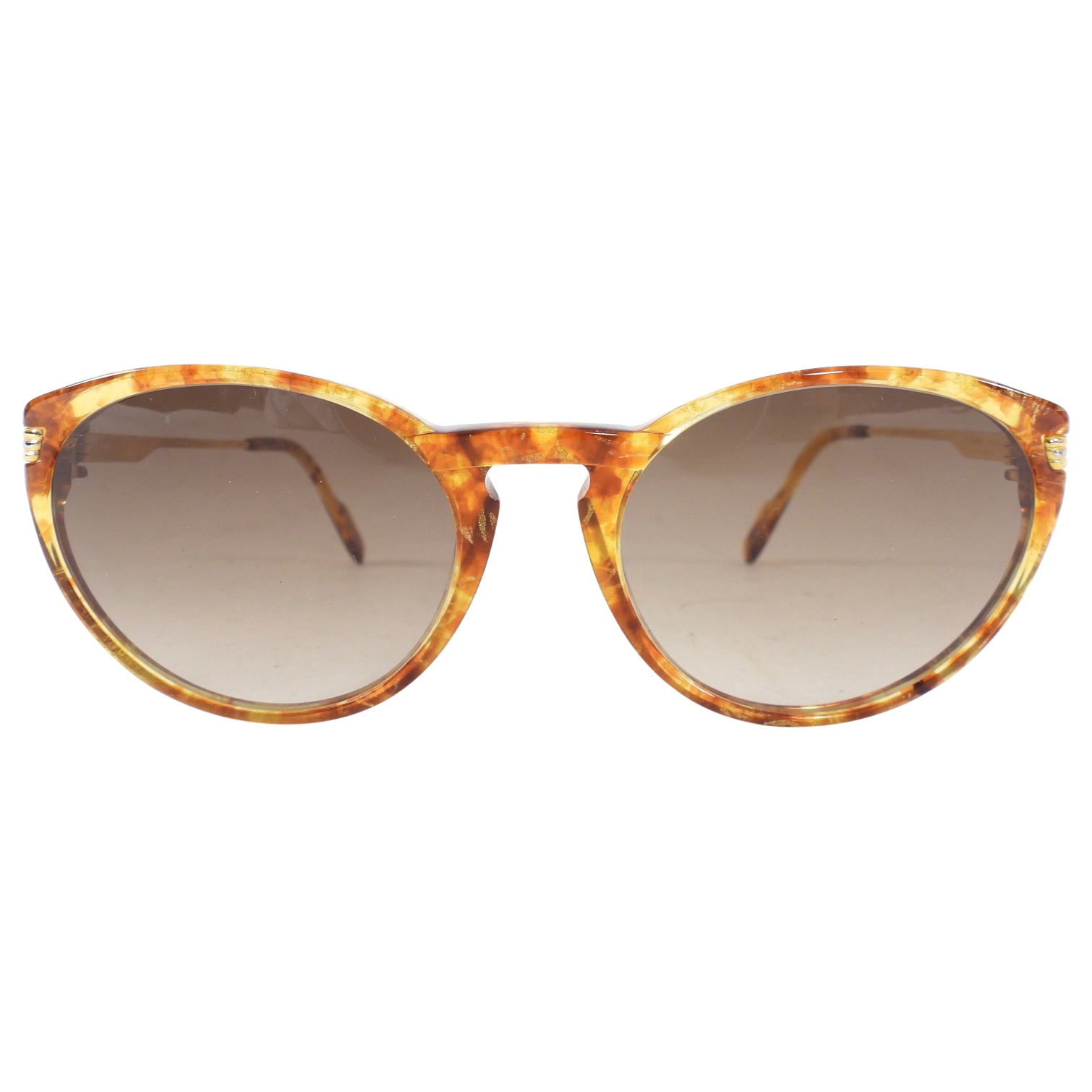 Cartier 135 Faux Tortoise Oval Sunglasses for Women - Classic Vintage Style UV Protection Shades - Perfect for Beach, Driving & Outdoor Activities