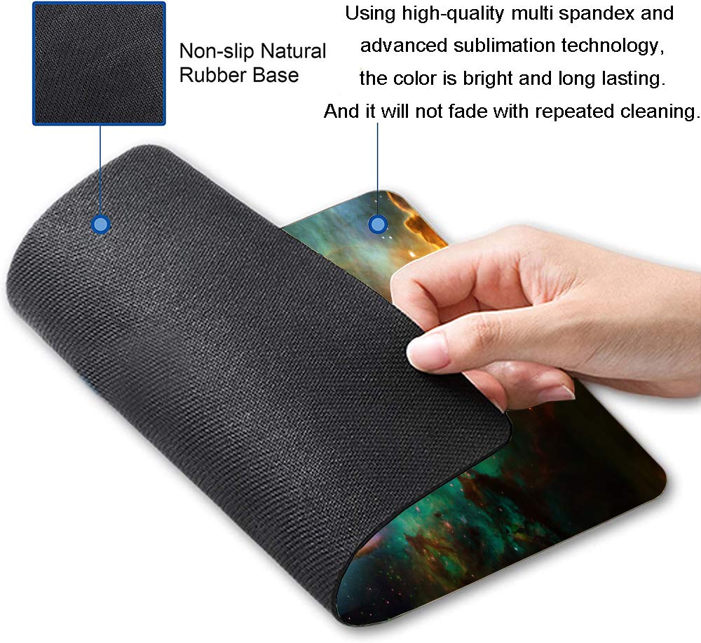 Galaxy Mouse Pad - Non-Slip Rubber Base, Waterproof Square Mousepad for Office & Laptop (9.5