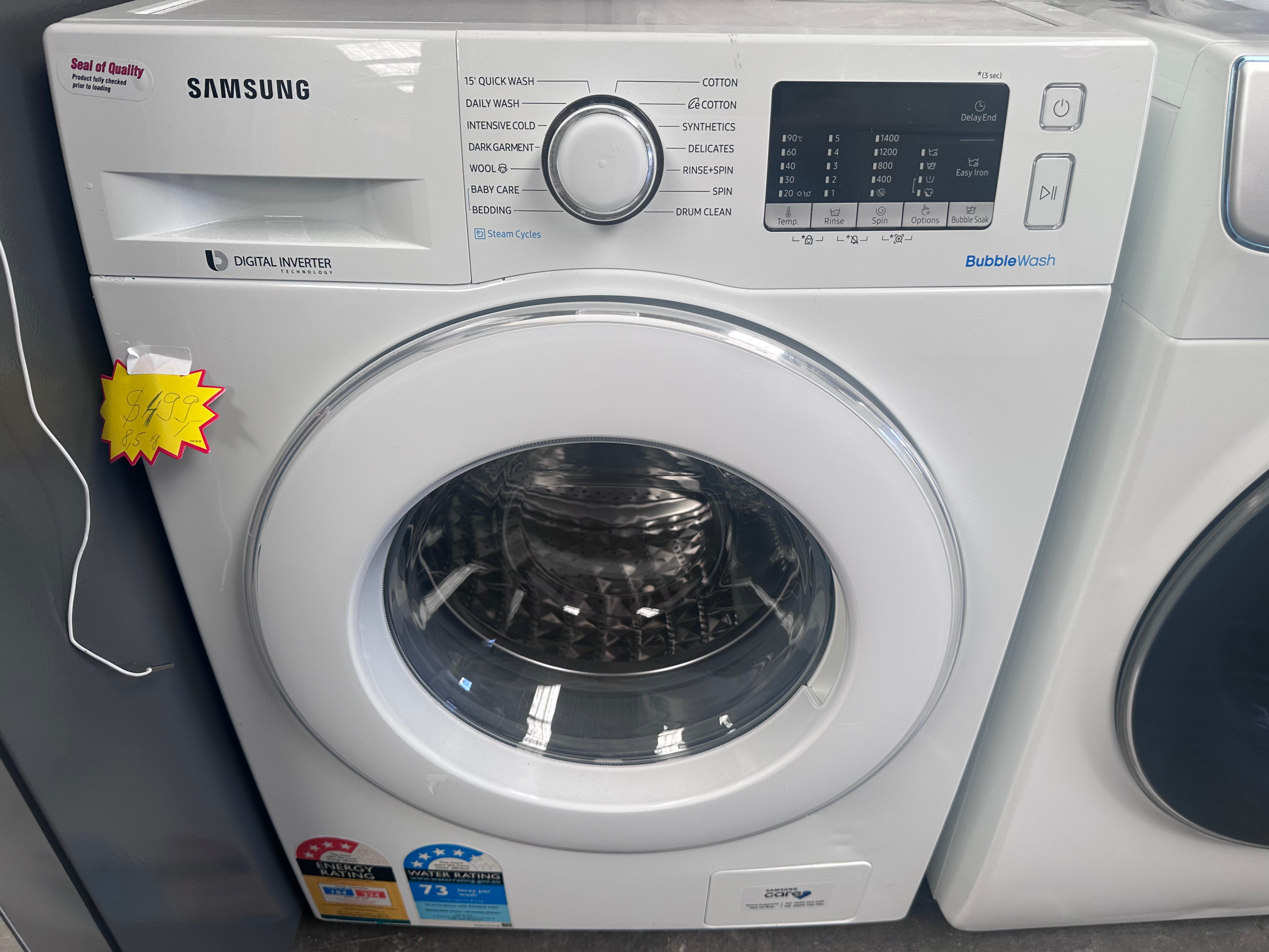 Refurbished Samsung 8.5kg BubbleWash Front Loading Washing Machine - Perfect for Apartments, Small Homes & Laundry Rooms