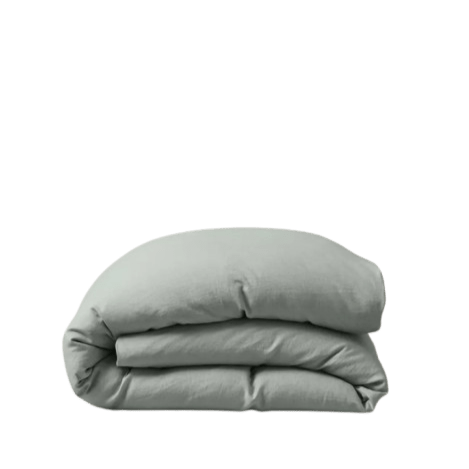 Premium Ravello Linen Duvet Cover Set - Queen Size, Sage Green - 100% Natural Breathable Fabric for Bedroom Comfort & Hotel Luxury Style