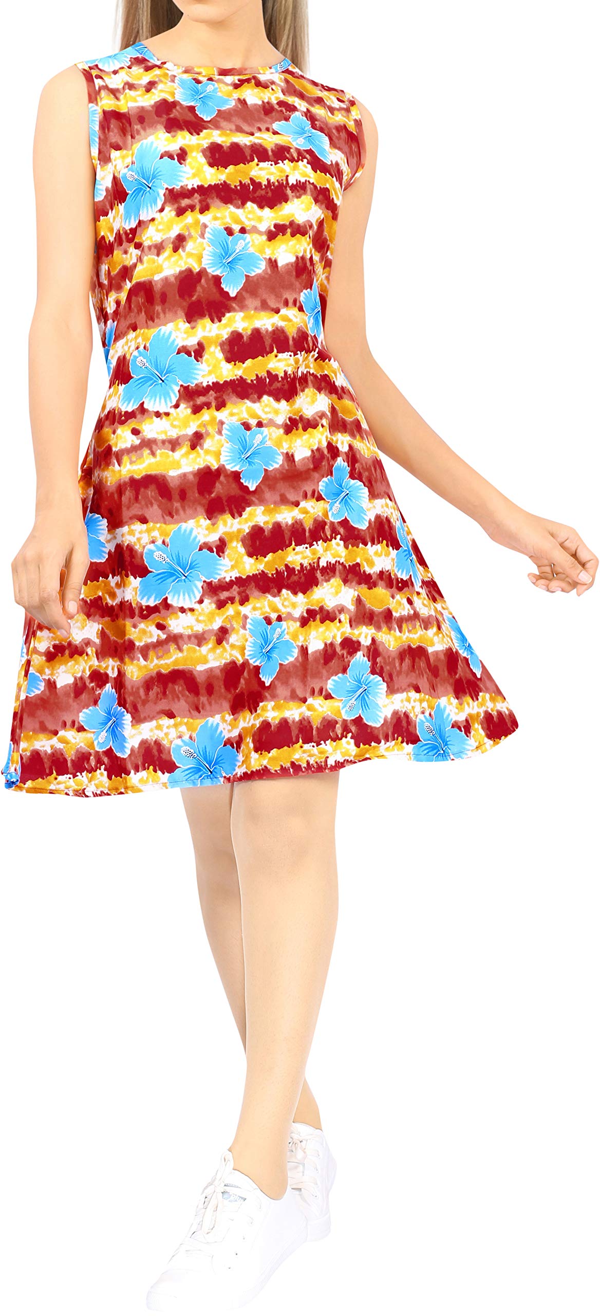 LA LEELA Women's Floral Beach Cover Up Dress - Lightweight Hawaiian Summer Vacation Swimwear Coverup for Pool, Beach & Tropical Holidays