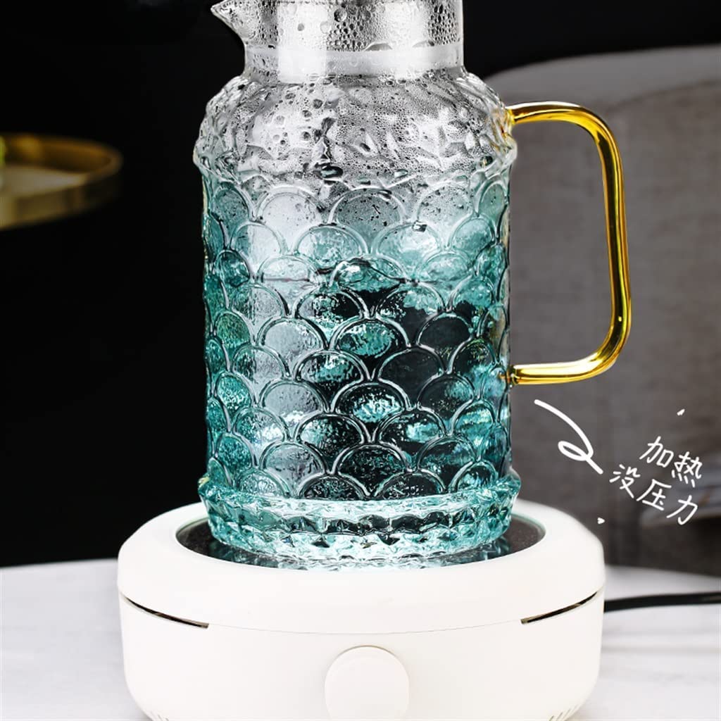 Large Capacity Glass Cold Brew Tea Kettle & Water Bottle Set - Heat Resistant Boiling Pitcher for Iced Tea, Summer Drinks - Perfect for Home, Office & Outdoor Use (Color A)