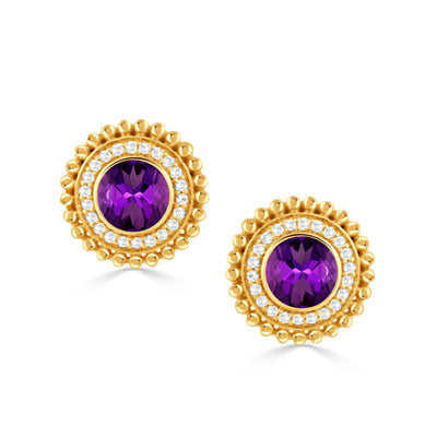 Amethyst Justinian Earrings – Elegant Purple Gemstone Jewelry for Women | Perfect for Weddings, Parties & Special Occasions