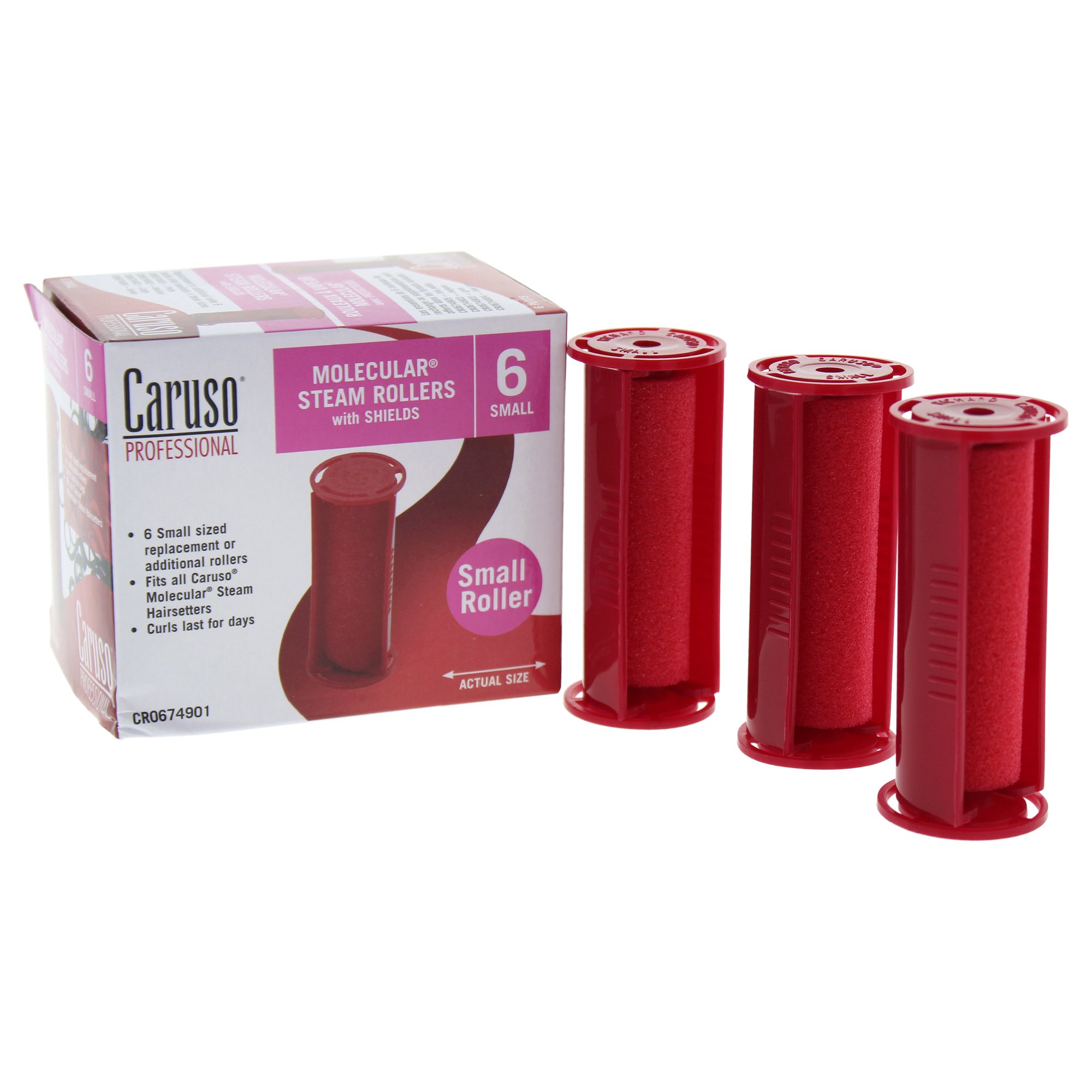 Caruso Replacement Hair Rollers 3/4 Inch Small Rollers - 6 Pack Set for Curly Hairstyles | Perfect for Home Salon, Travel & Professional Styling