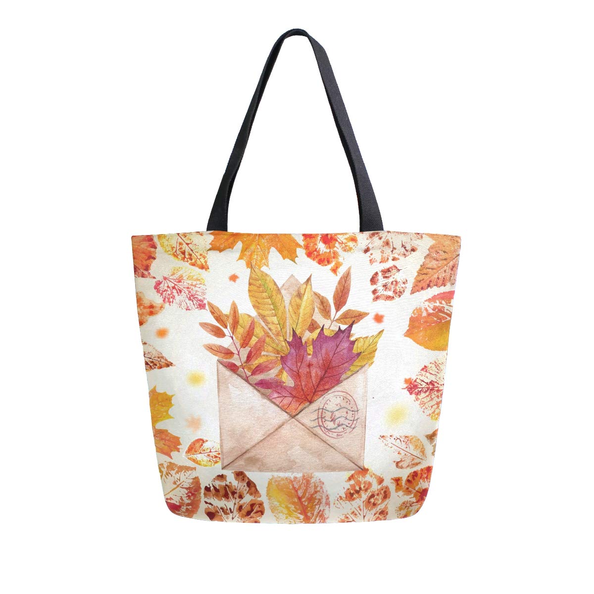 Thanksgiving Canvas Tote Bag for Women - Large Reusable Cotton Shoulder Bag, Durable Multipurpose Handbag for Grocery Shopping, Outdoor Activities & Casual Use | Maple Leaf Design Heavy Duty Shopping Tote