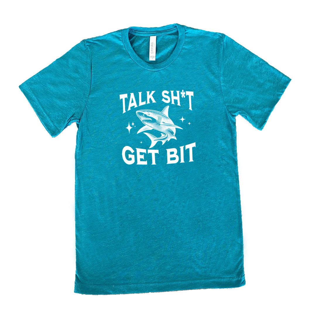 Talk Shit Get Bit Unisex T-Shirt - Funny Sarcastic Graphic Tee for Men & Women - Perfect for Casual Wear, Parties & Gifts