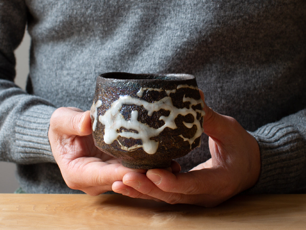 Shino Cloud Bowl No. 21 - Handcrafted Japanese Ceramic Tea Bowl for Matcha, Chawan, Zen Meditation & Home Decor