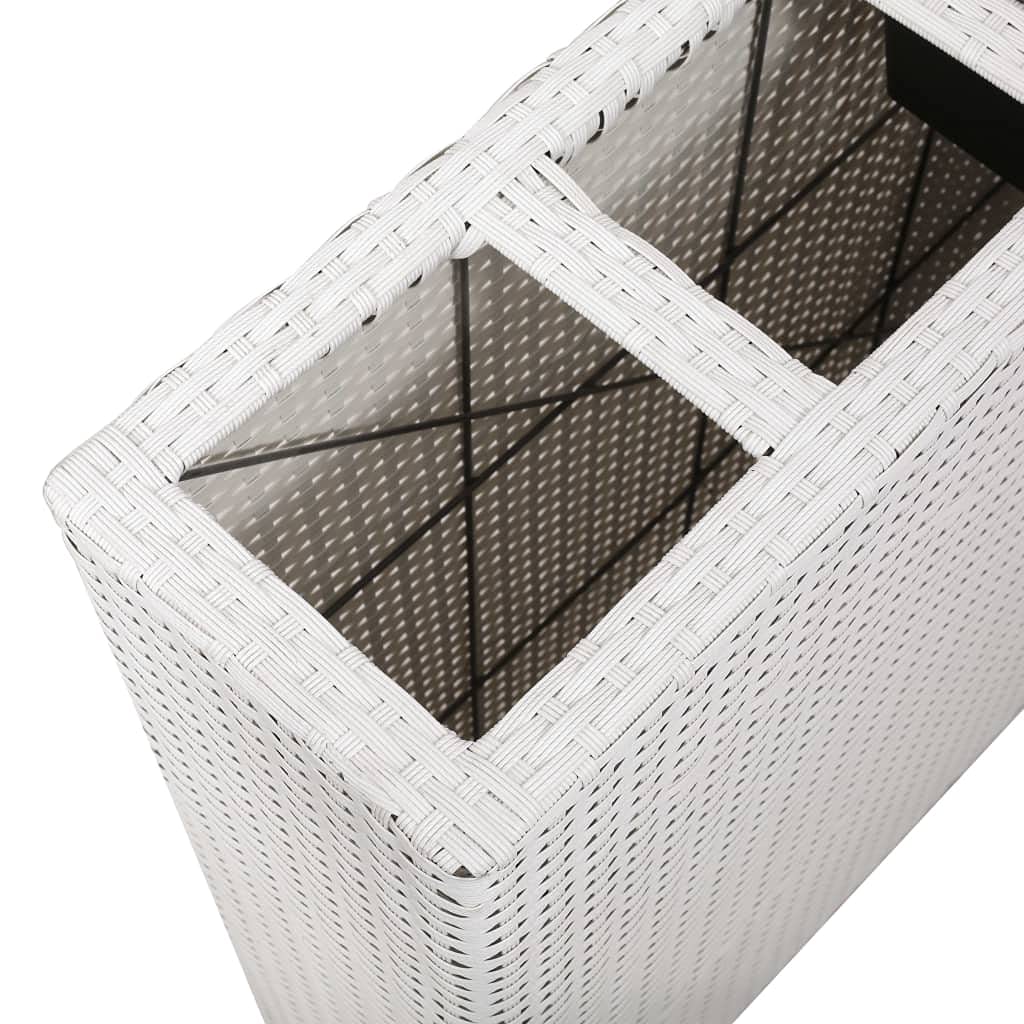 White Poly Rattan Display Risers - 4-Pot Decorative Garden Raised Bed for Growing Herbs, Vegetables & Flowers | Perfect for Patio, Balcony & Indoor Plant Decor