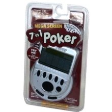 7-in-1 Multi-Game Handheld Poker Game Console - Portable Electronic Card Games for Travel, Camping & Family Game Nights