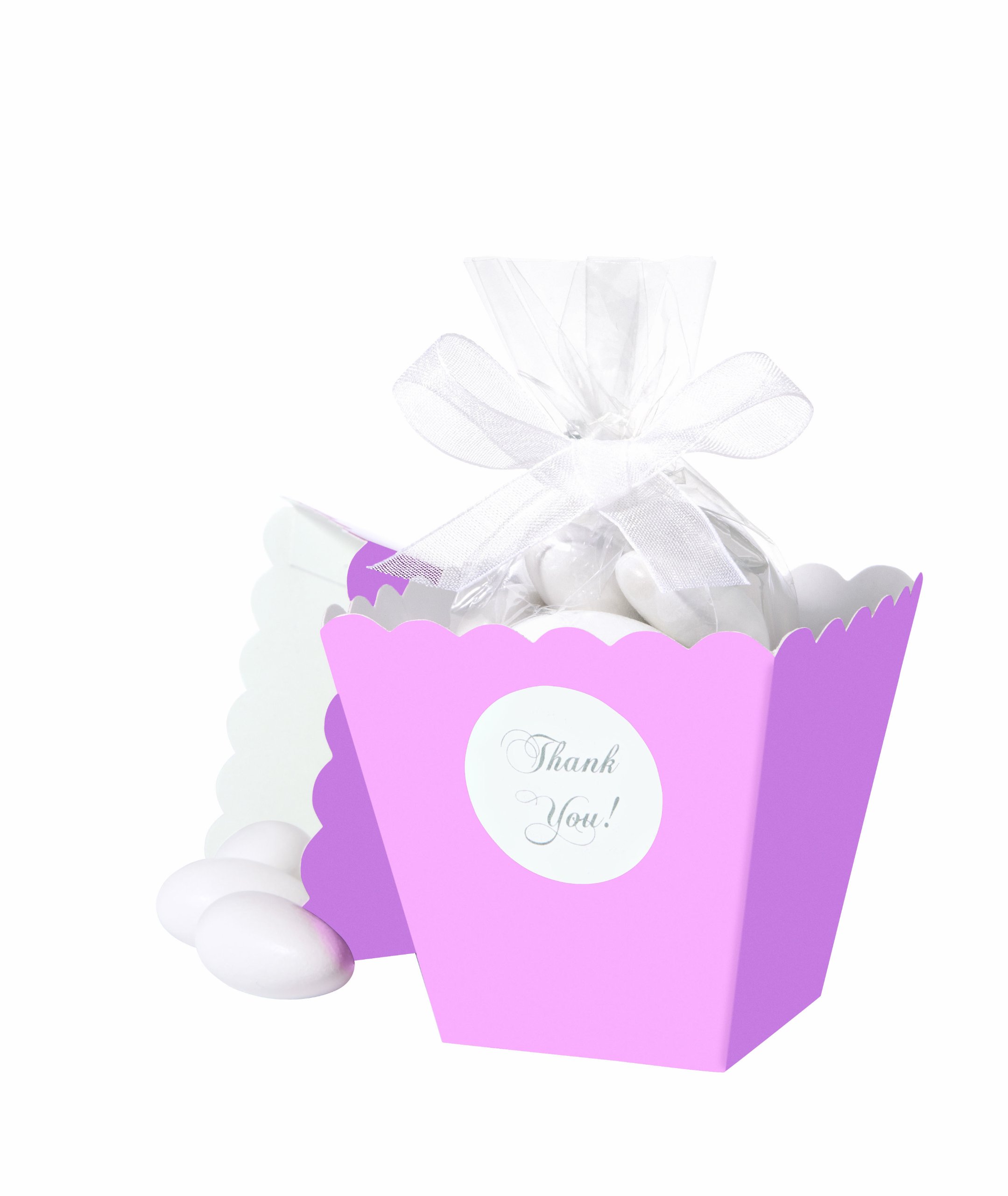 Pink Popcorn Box Favor Kit Set - Bulk Party Supplies for Birthday, Wedding & Movie Night - Perfect for Candy, Snacks & Treats